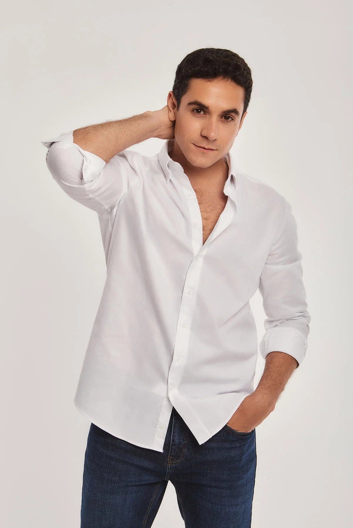 داليدرس قميص رجالي بأزرار أمامي كم طويل