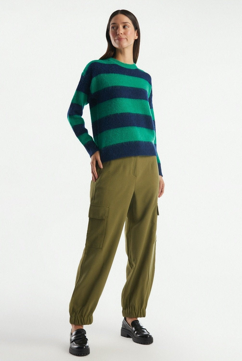 يونايتد كولورز اوف بينيتون بلوفر مخطط صوف نسائي