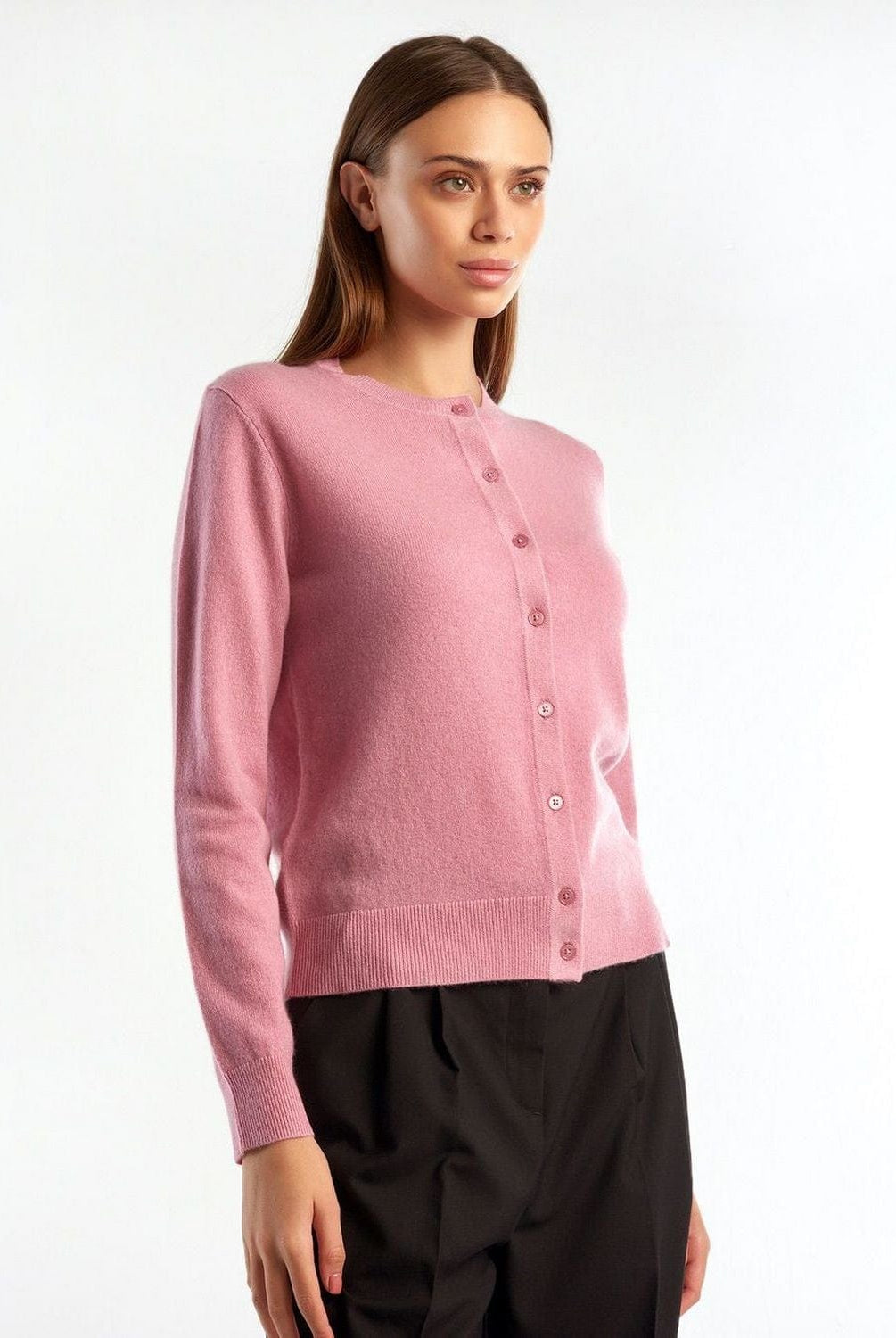 يونايتد كولورز اوف بينيتون كارديجان رمادي داكن من الكشمير بأزرار أمامي نسائي