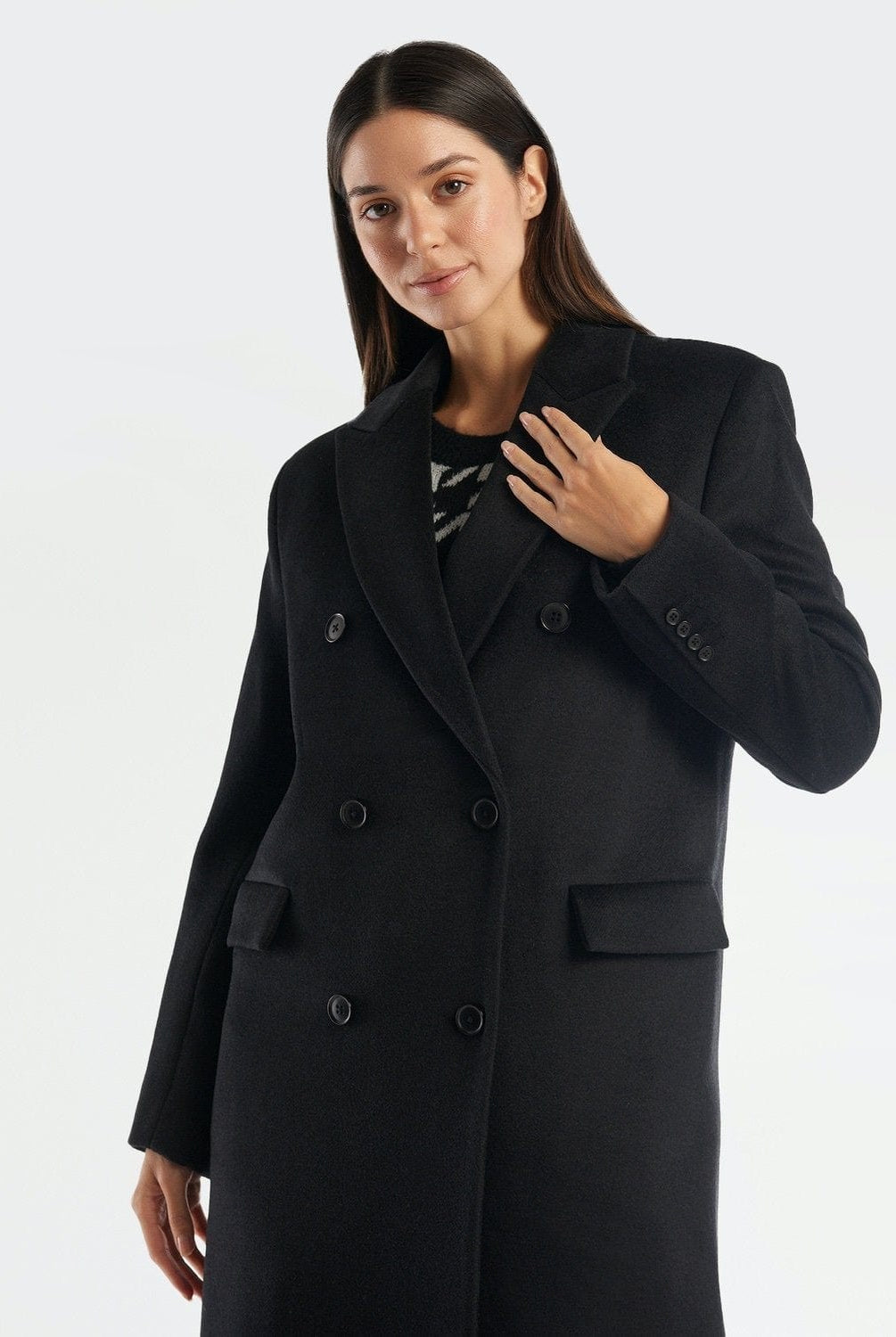 يونايتد كولورز اوف بينيتون معطف طويل بياقة عريضة نسائي