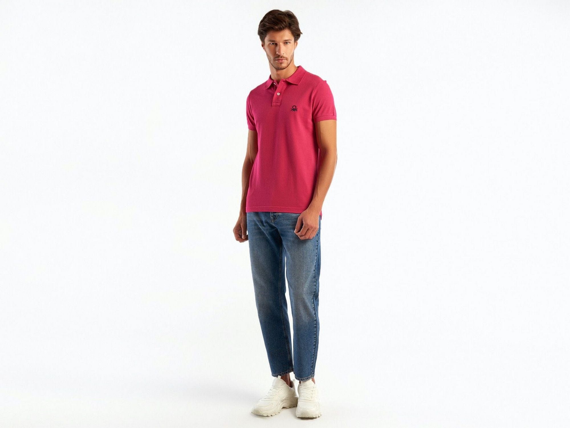 يونايتد كولورز اوف بينيتون تيشيرت بولو سليم فيت