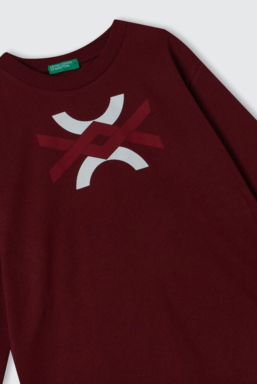 يونايتد كولورز اوف بينيتون تي شيرت دافئ بطباعة شعار أطفالي