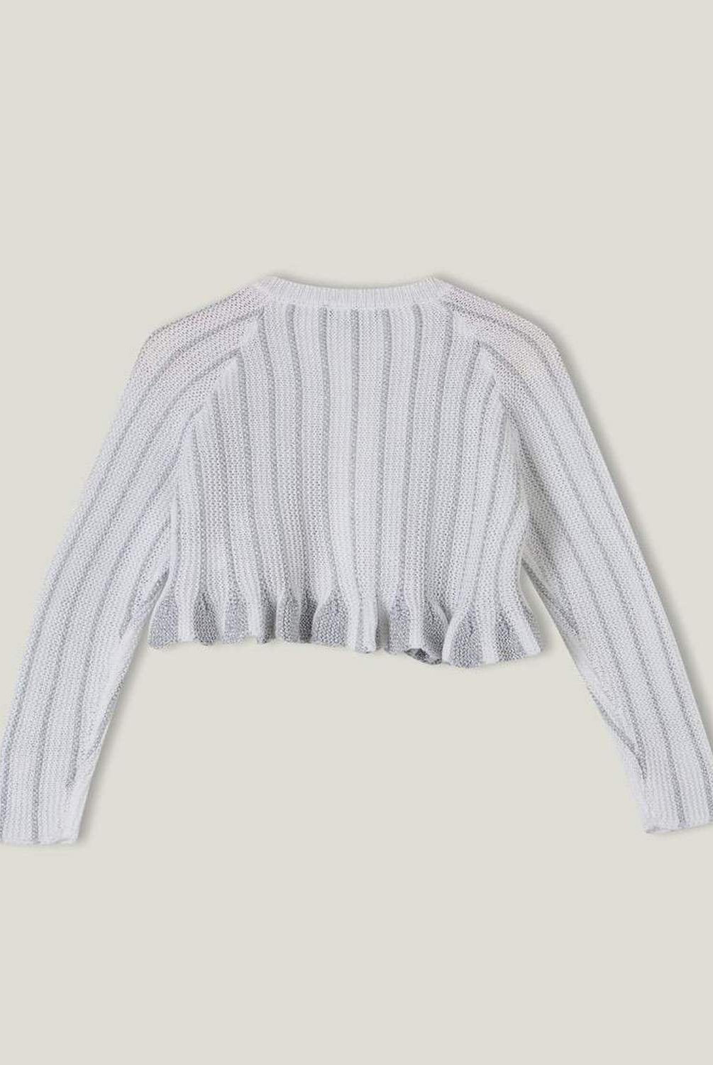 يونايتد كولورز اوف بينيتون بلوزه مخططه كم طويل مع كشكش بناتي