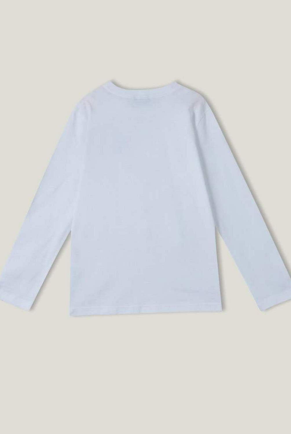 يونايتد كولورز اوف بينيتون تيشيرت اطفالي بأكمام طويلة وطبعة عالصدر