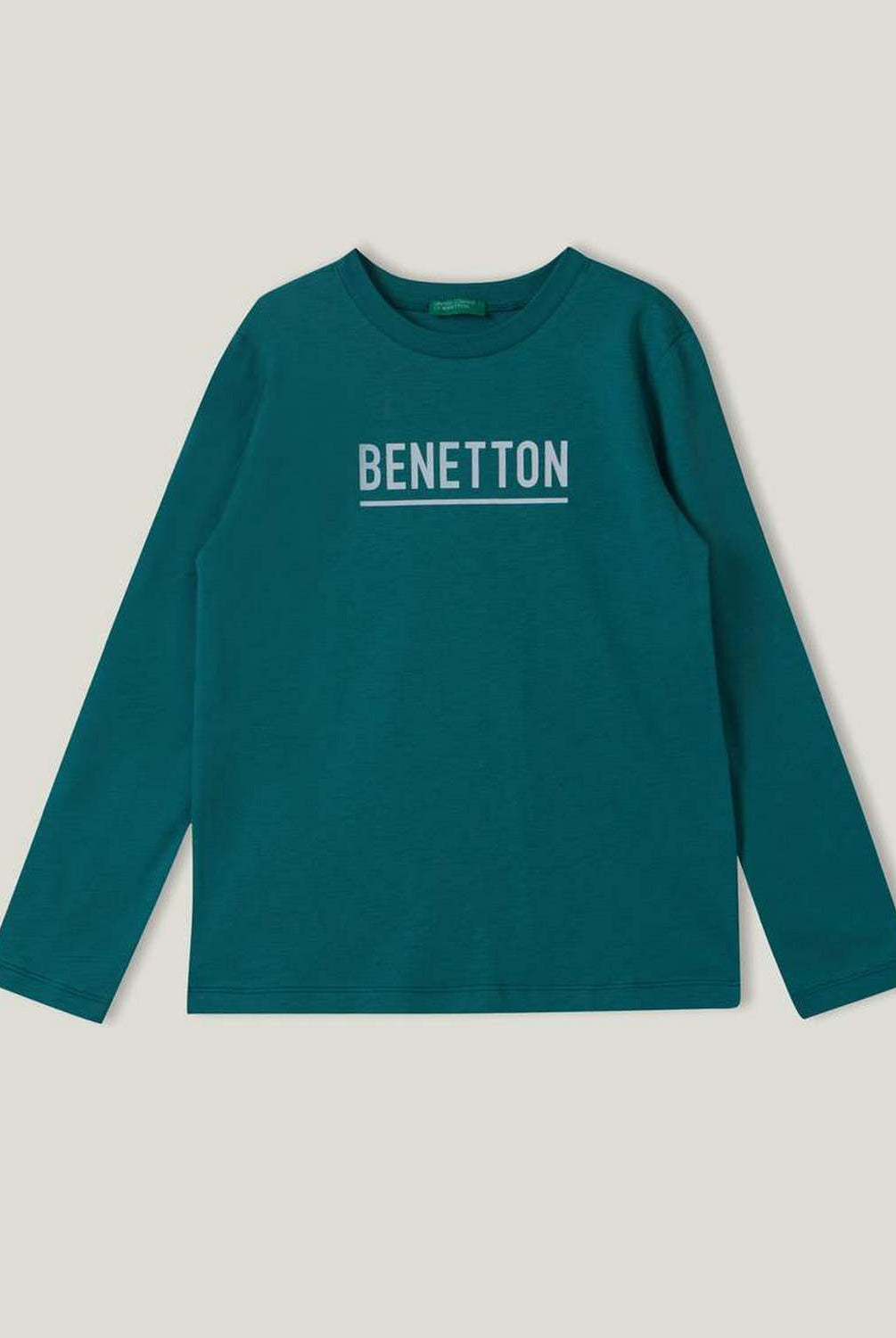 يونايتد كولورز اوف بينيتون تيشيرت بأكمام طويلة مع شعار أطفالي