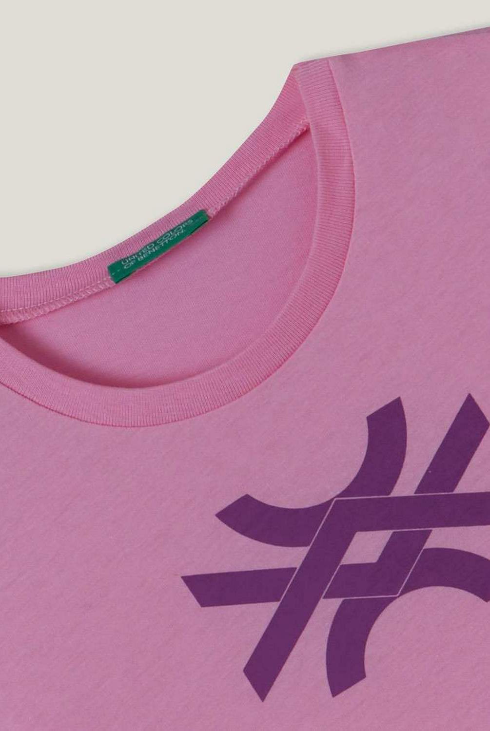 يونايتد كولورز اوف بينيتون تيشيرت قطن بنسبة 100% مع شعار أطفالي