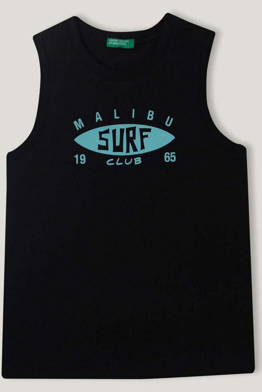 يونايتد كولورز اوف بينيتون توب بطباعة نصوص أمامية بدون كم أطفالي