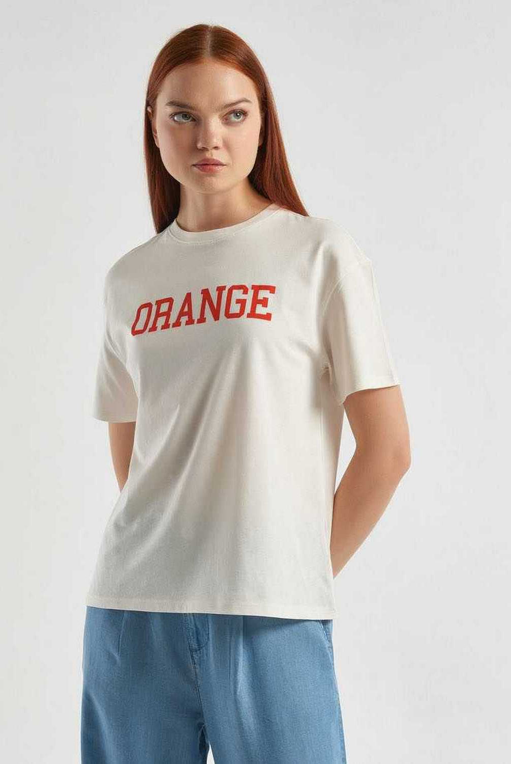 يونايتد كولورز اوف بينيتون تيشيرت بطباعة أمامية نص كم رجالي