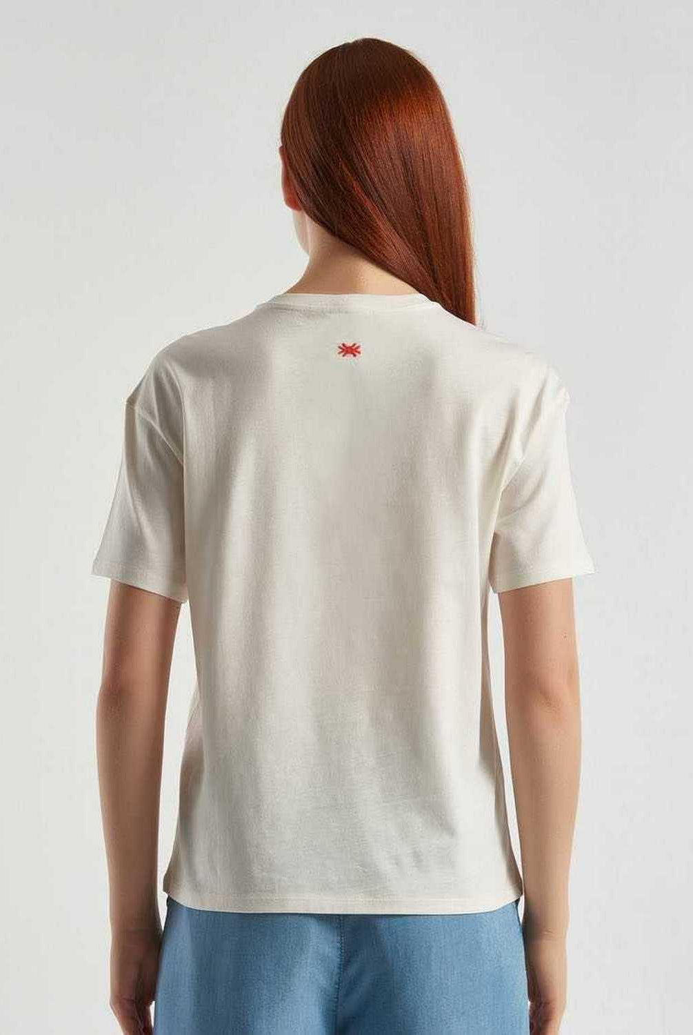 يونايتد كولورز اوف بينيتون تيشيرت بطباعة أمامية نص كم رجالي