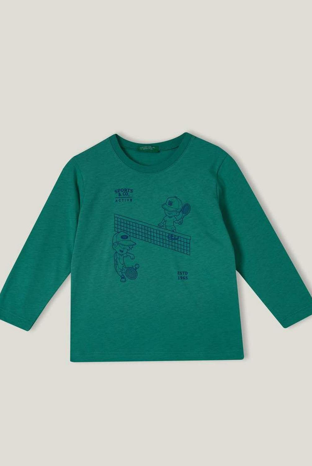 يونايتد كولورز اوف بينيتون تي شيرت ولادي بطبعة كم طويل