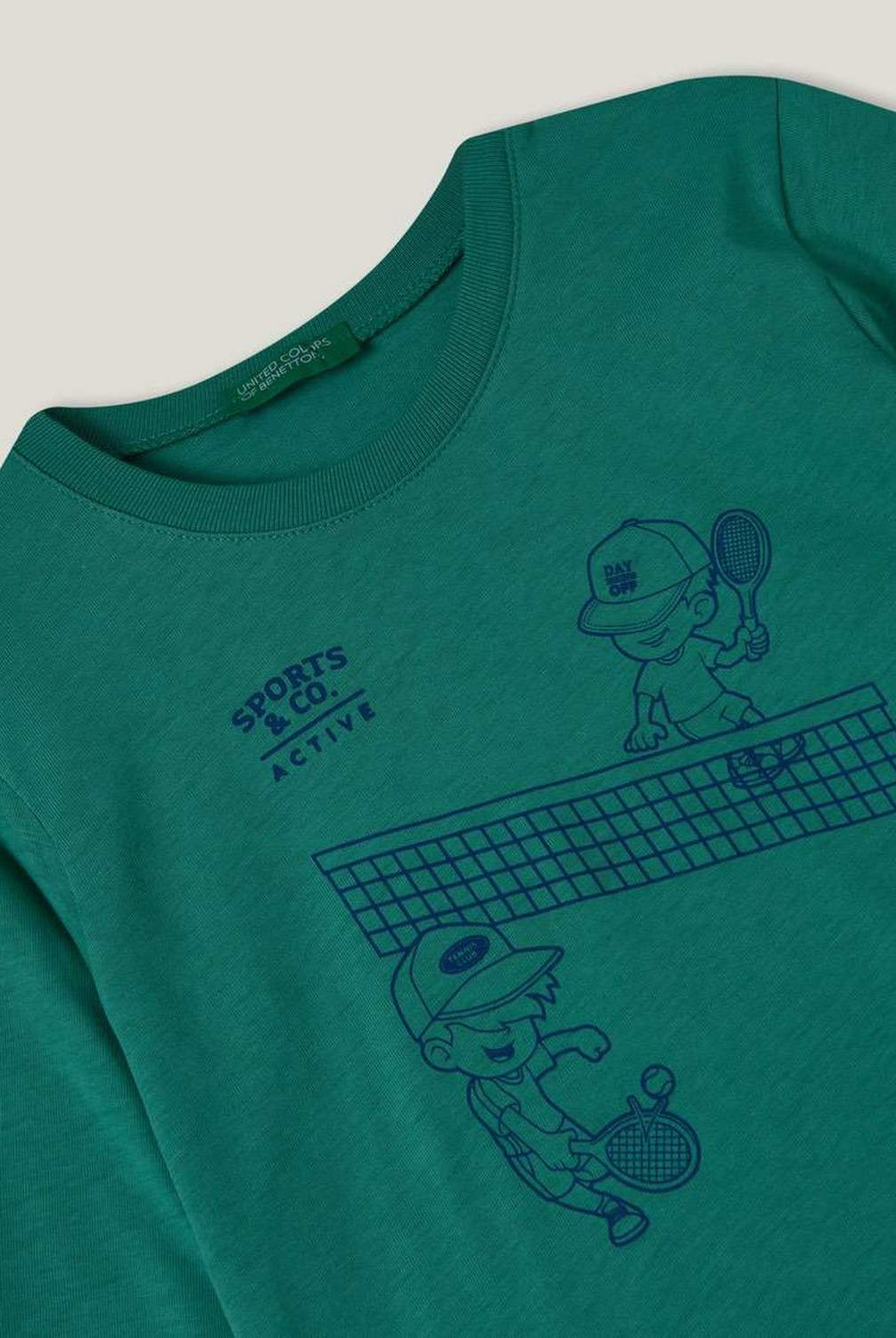 يونايتد كولورز اوف بينيتون تي شيرت ولادي بطبعة كم طويل