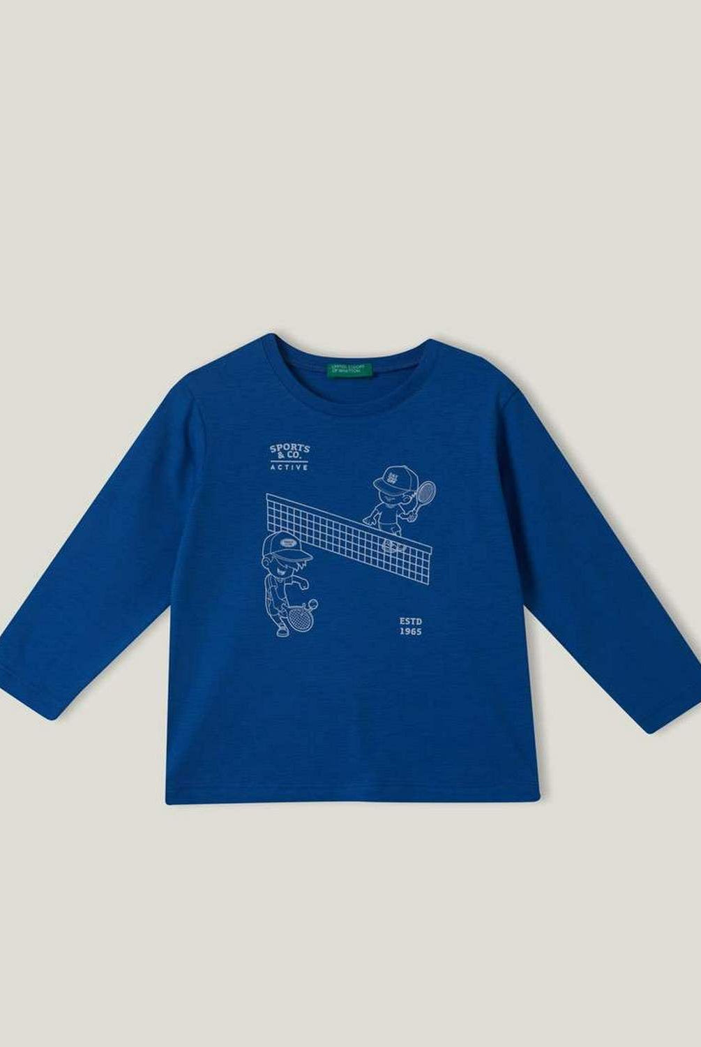 يونايتد كولورز اوف بينيتون تي شيرت ولادي بطبعة كم طويل