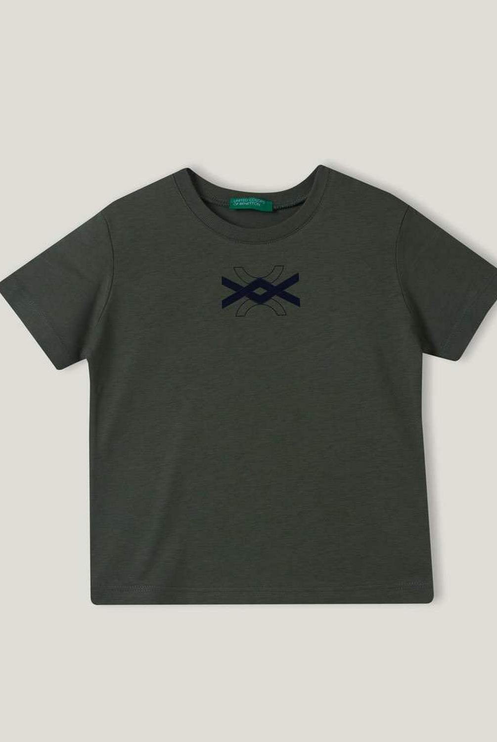 يونايتد كولورز اوف بينيتون تيشيرت قطن بنسبة 100% مع شعار أطفالي