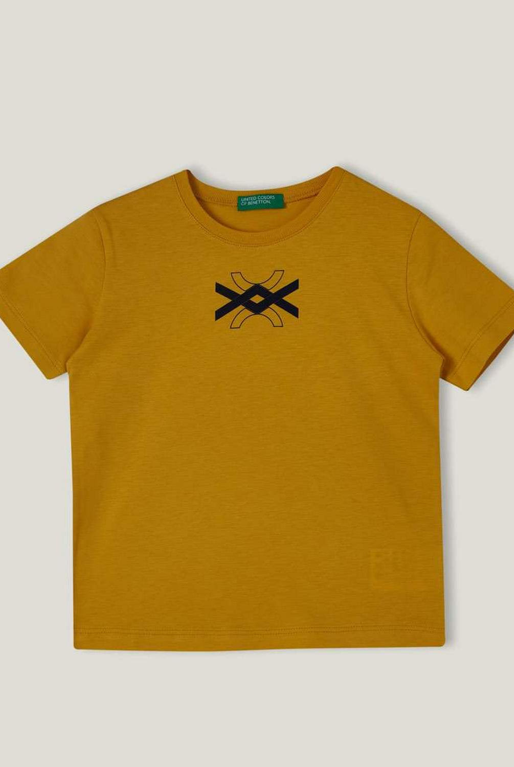 يونايتد كولورز اوف بينيتون تيشيرت قطن بنسبة 100% مع شعار أطفالي