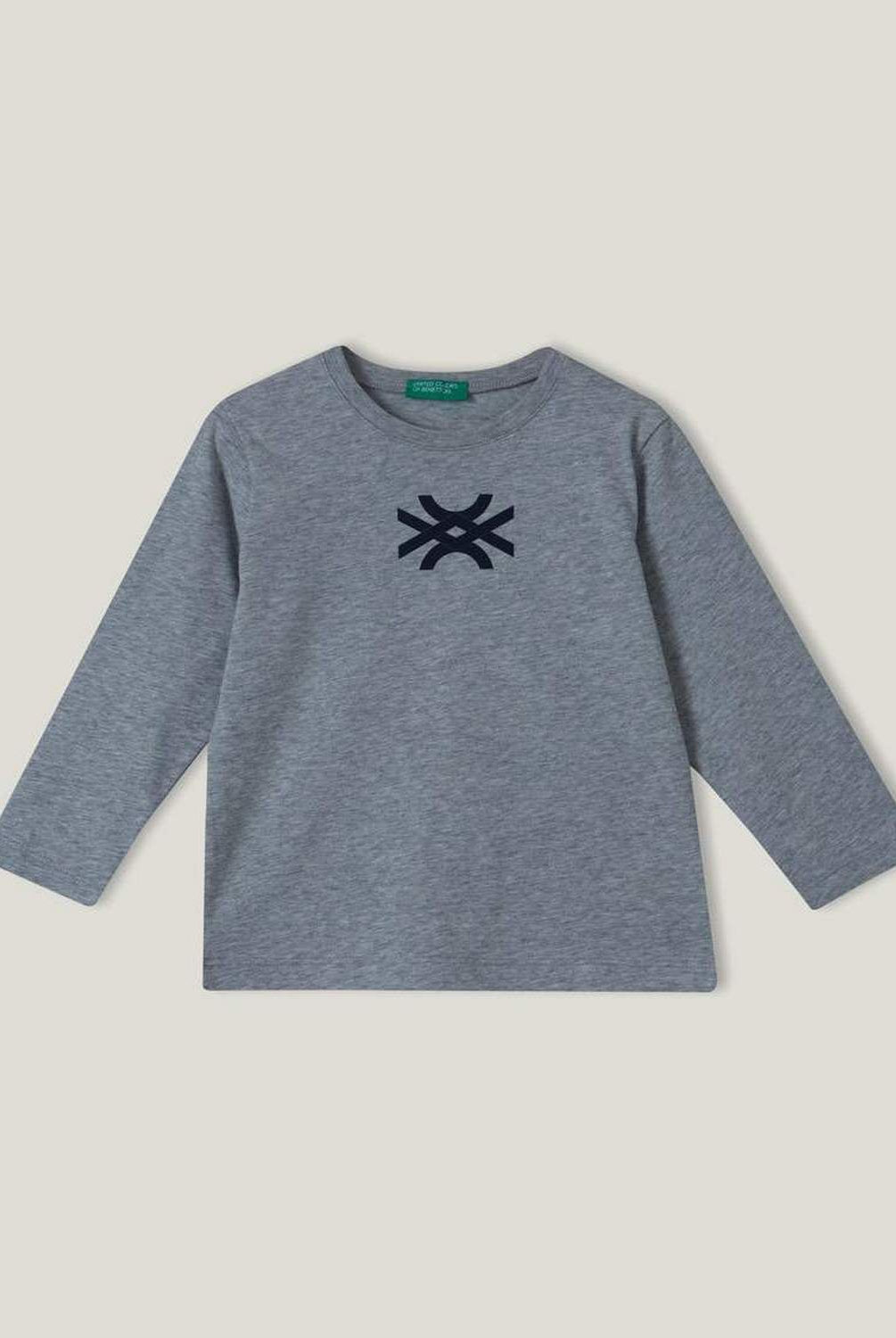 يونايتد كولورز اوف بينيتون تيشيرت بأكمام طويلة مع شعار أطفالي