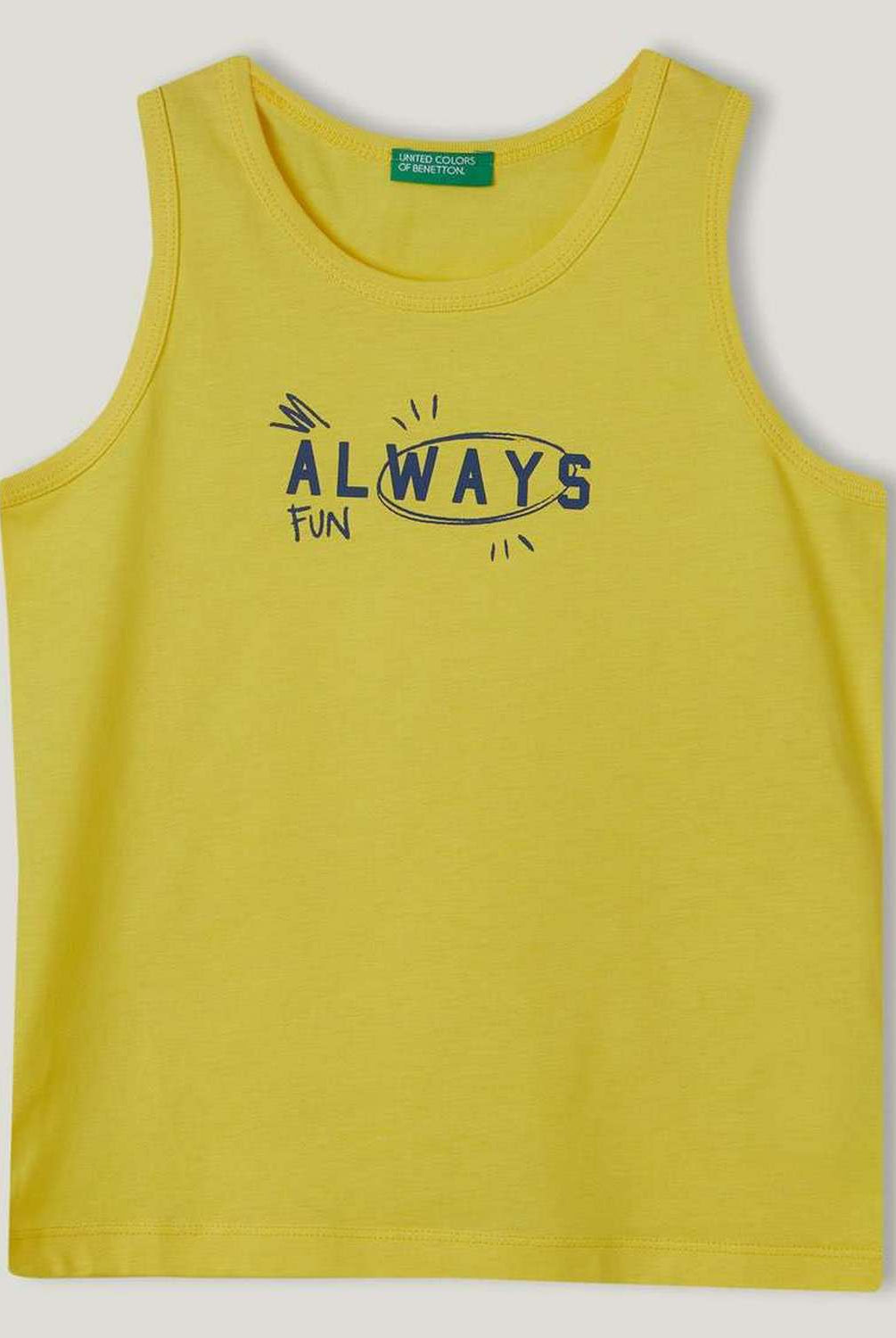 يونايتد كولورز اوف بينيتون تانك توب قطن بدون أكمام كت أطفالي