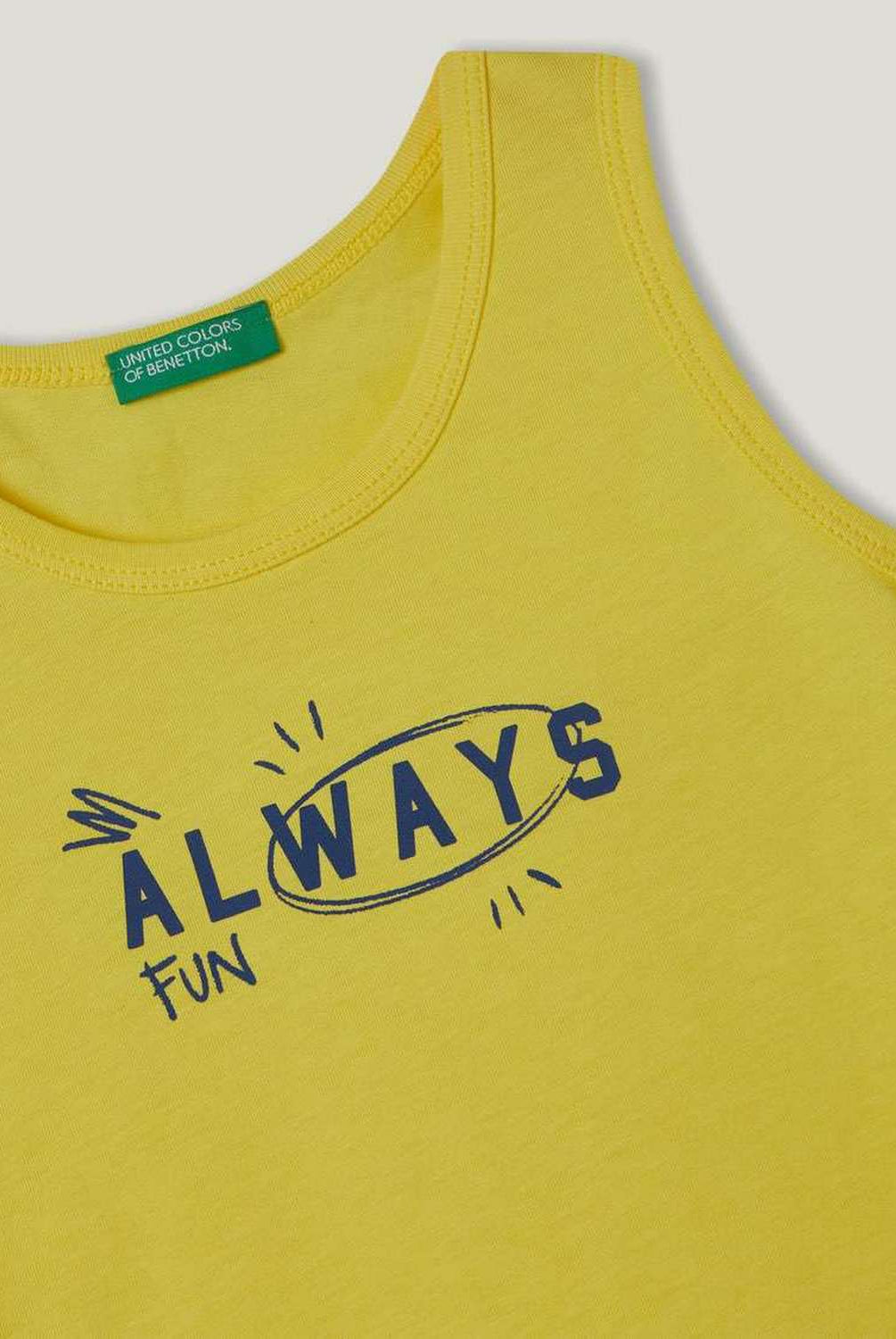 يونايتد كولورز اوف بينيتون تانك توب قطن بدون أكمام كت أطفالي