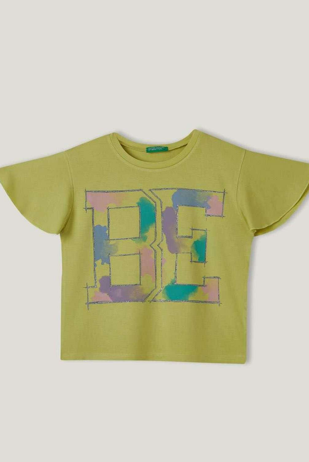 يونايتد كولورز اوف بينيتون تيشيرت بطبعة "BE" ماكسي نص كم أطفالي