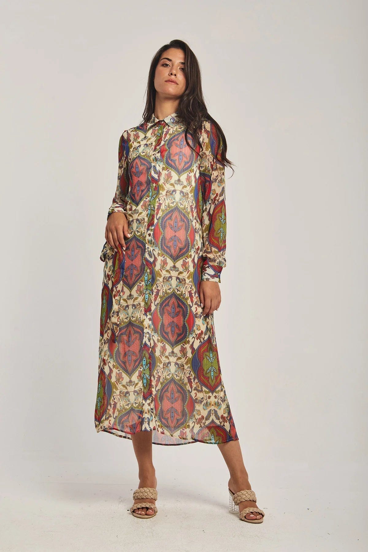 داليدرس فستان نسائي على شكل قميص إثنية بيزلي