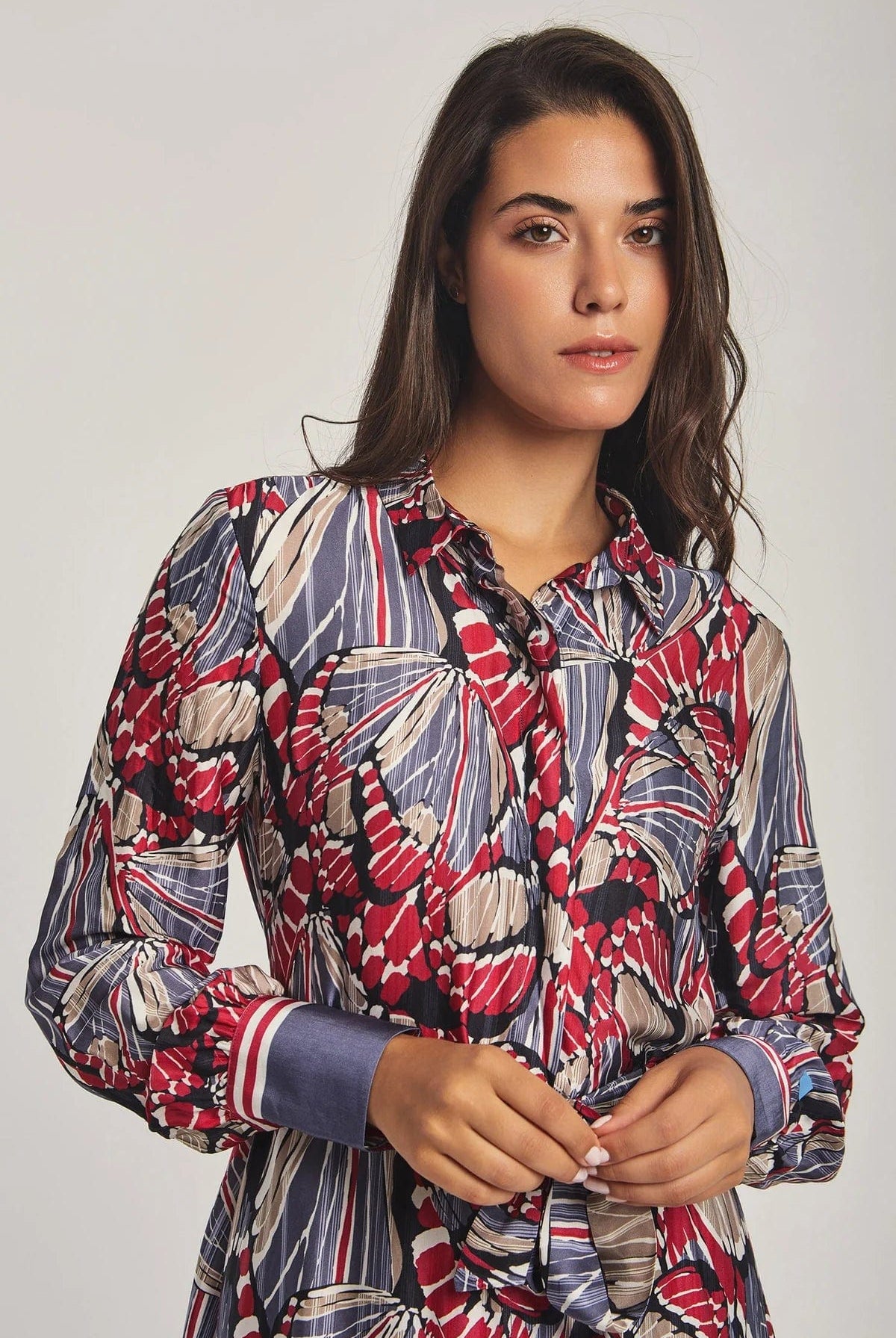 داليدرس فستان نسائي ميدي مشجر أحمر