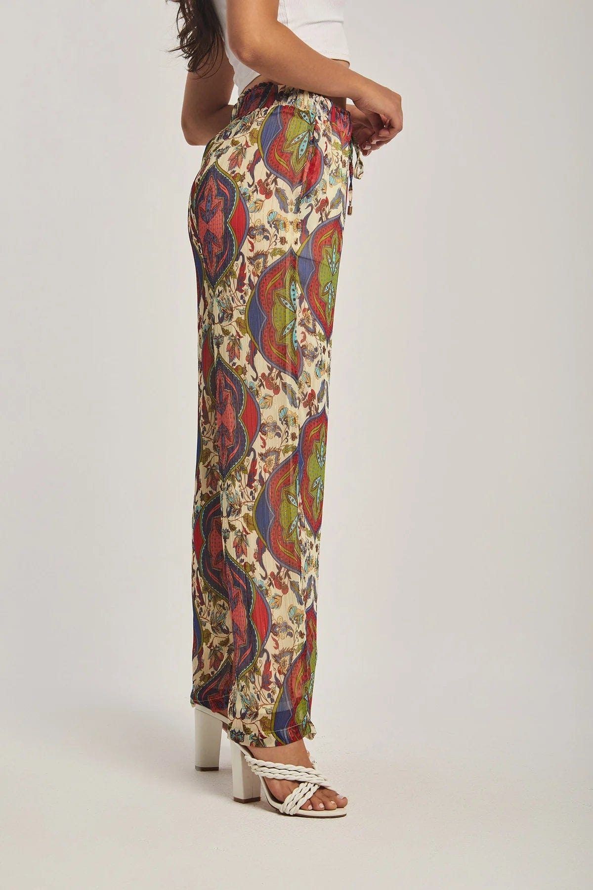 داليدرس بنطلون نسائي خفيف مطبوع طباعة إثنية