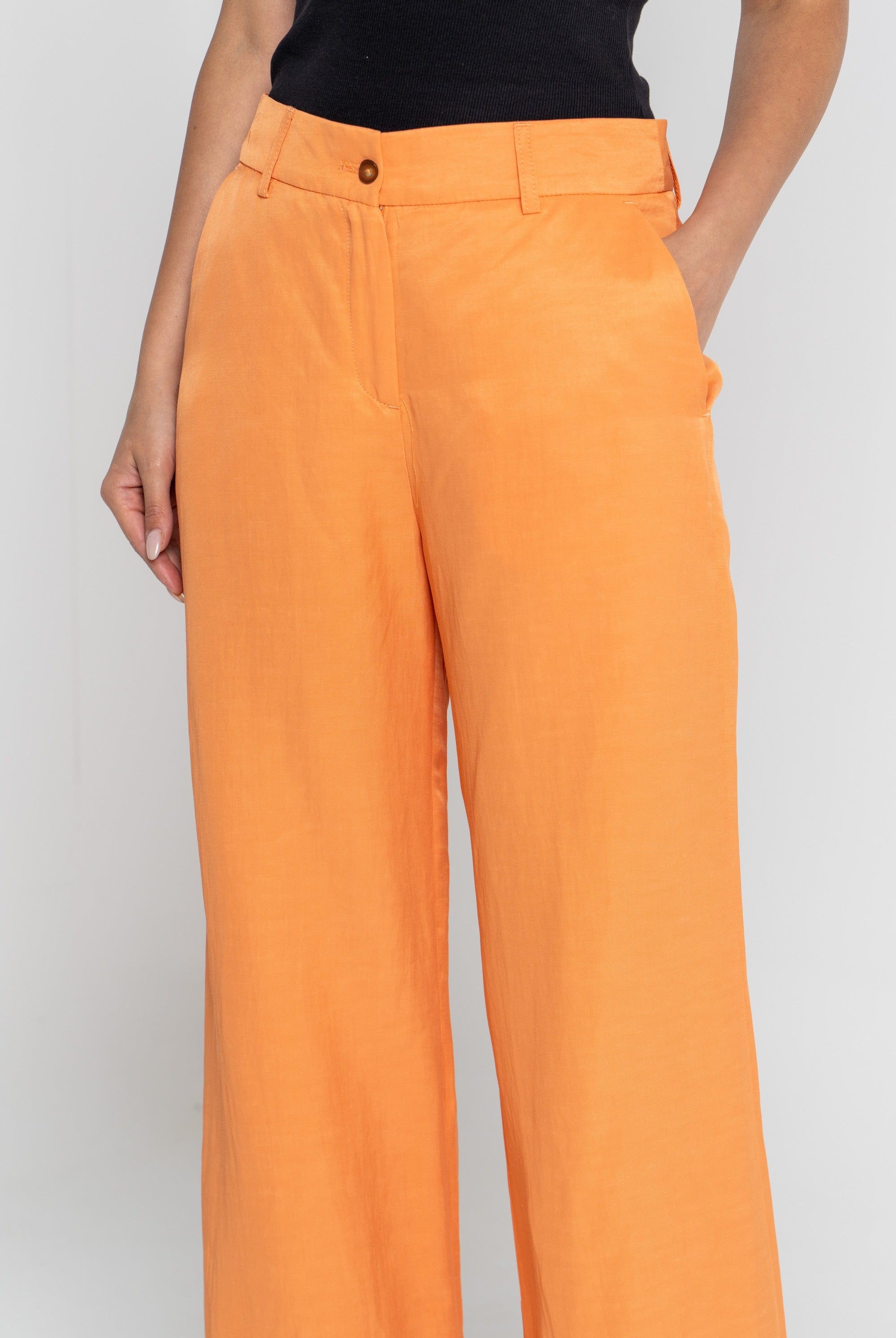 داليدرس بنطلون نسائي واسع سادة بزرار أمامي