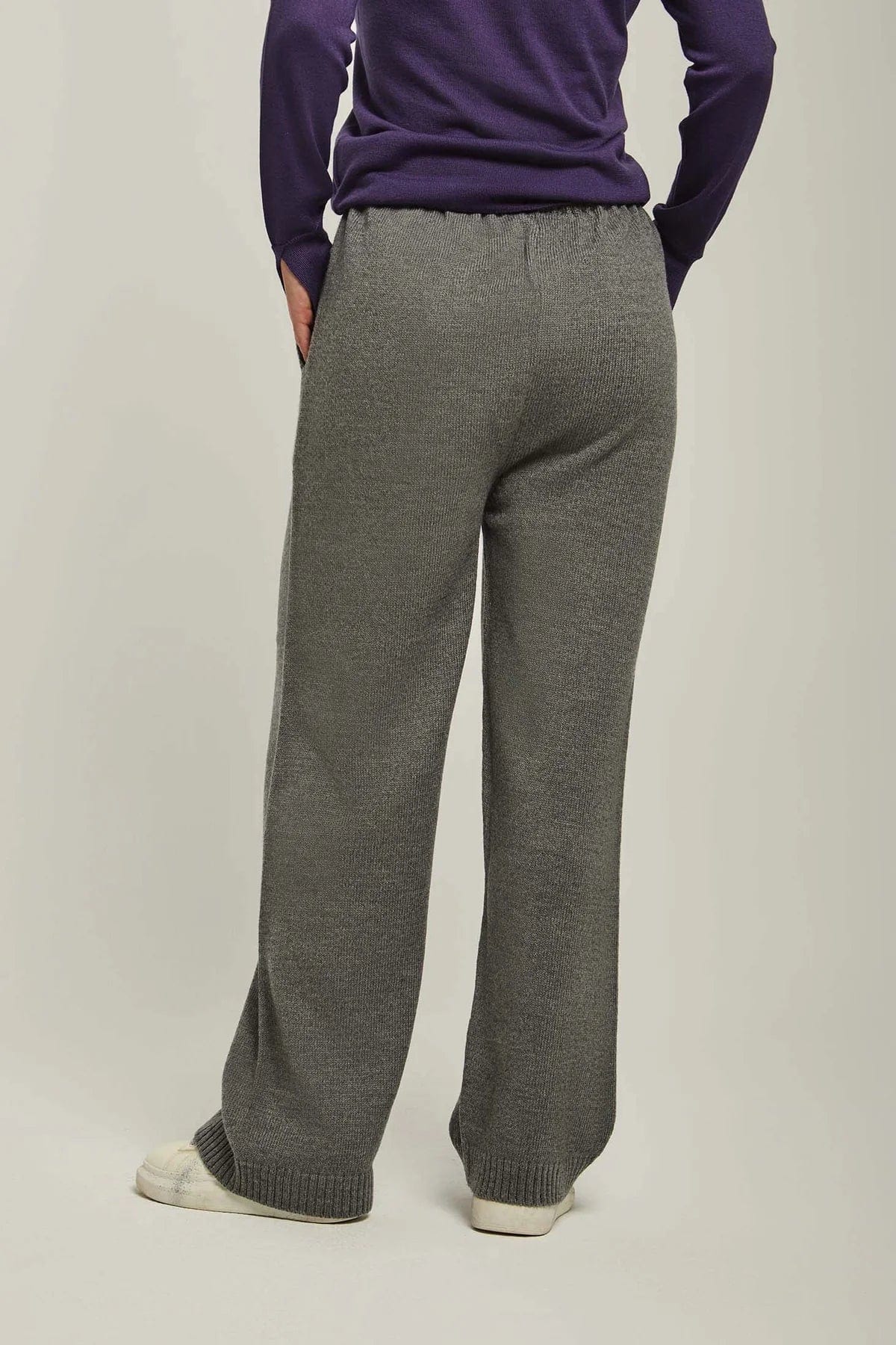 داليدرس بنطلون نسائي سادة واسع رمادي