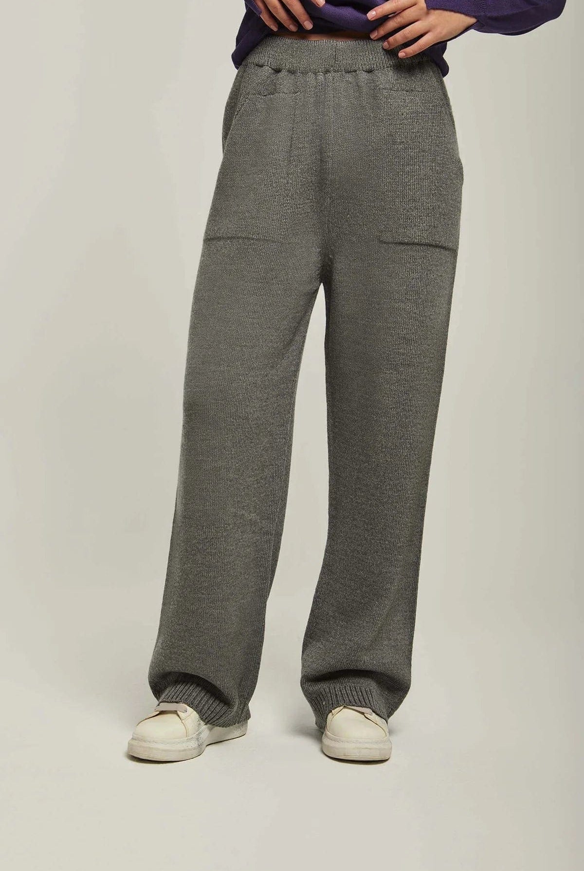 داليدرس بنطلون نسائي سادة واسع رمادي