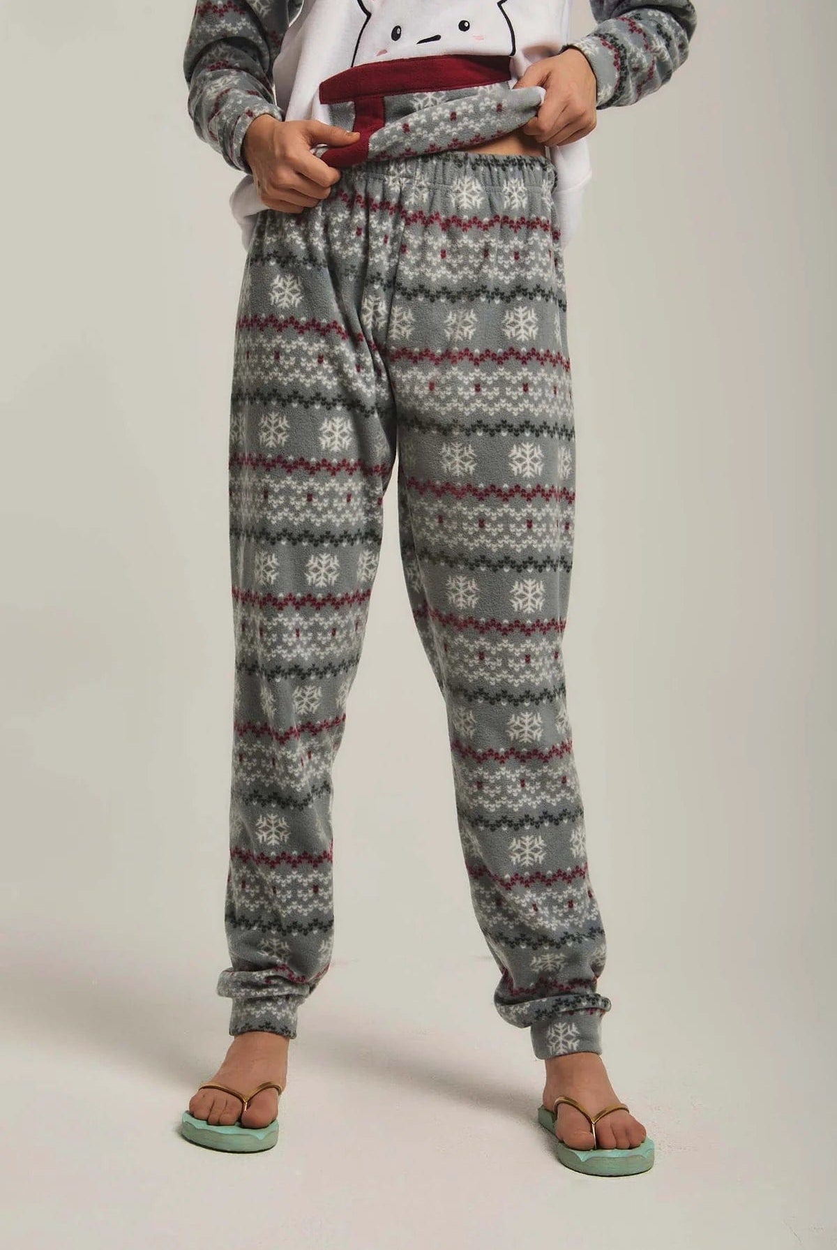 داليدرس بيجامة نسائية بطبعة دب أخضر غامق