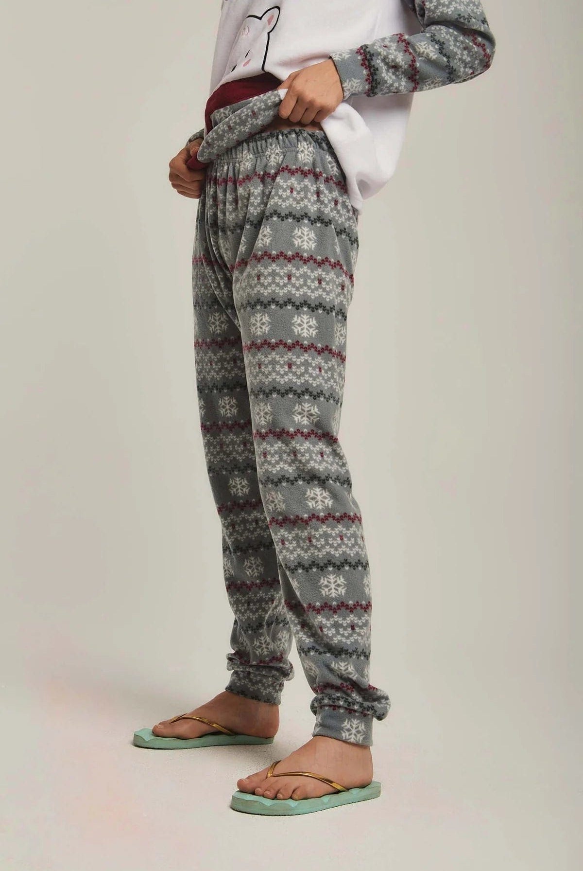 داليدرس بيجامة نسائية بطبعة دب أخضر غامق