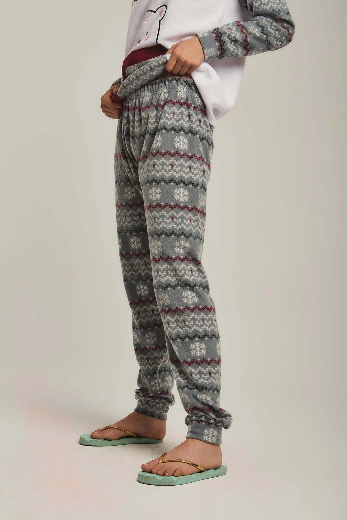 داليدرس بيجامة نسائية بطبعة دب أخضر غامق