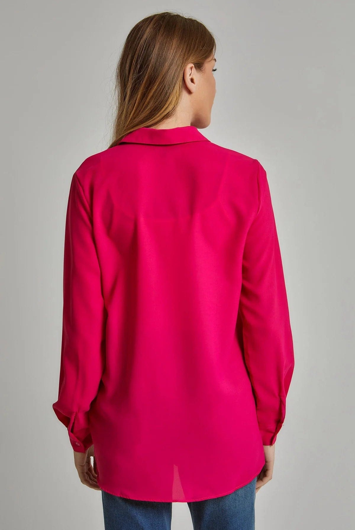 داليدرس بلوزة نسائية سادة بأكمام طويلة