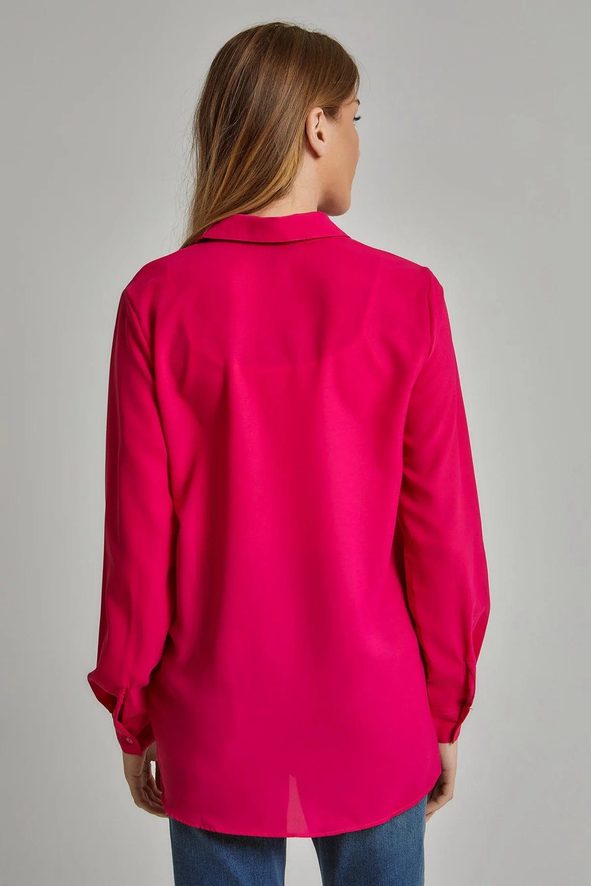 داليدرس بلوزة نسائية سادة بأكمام طويلة