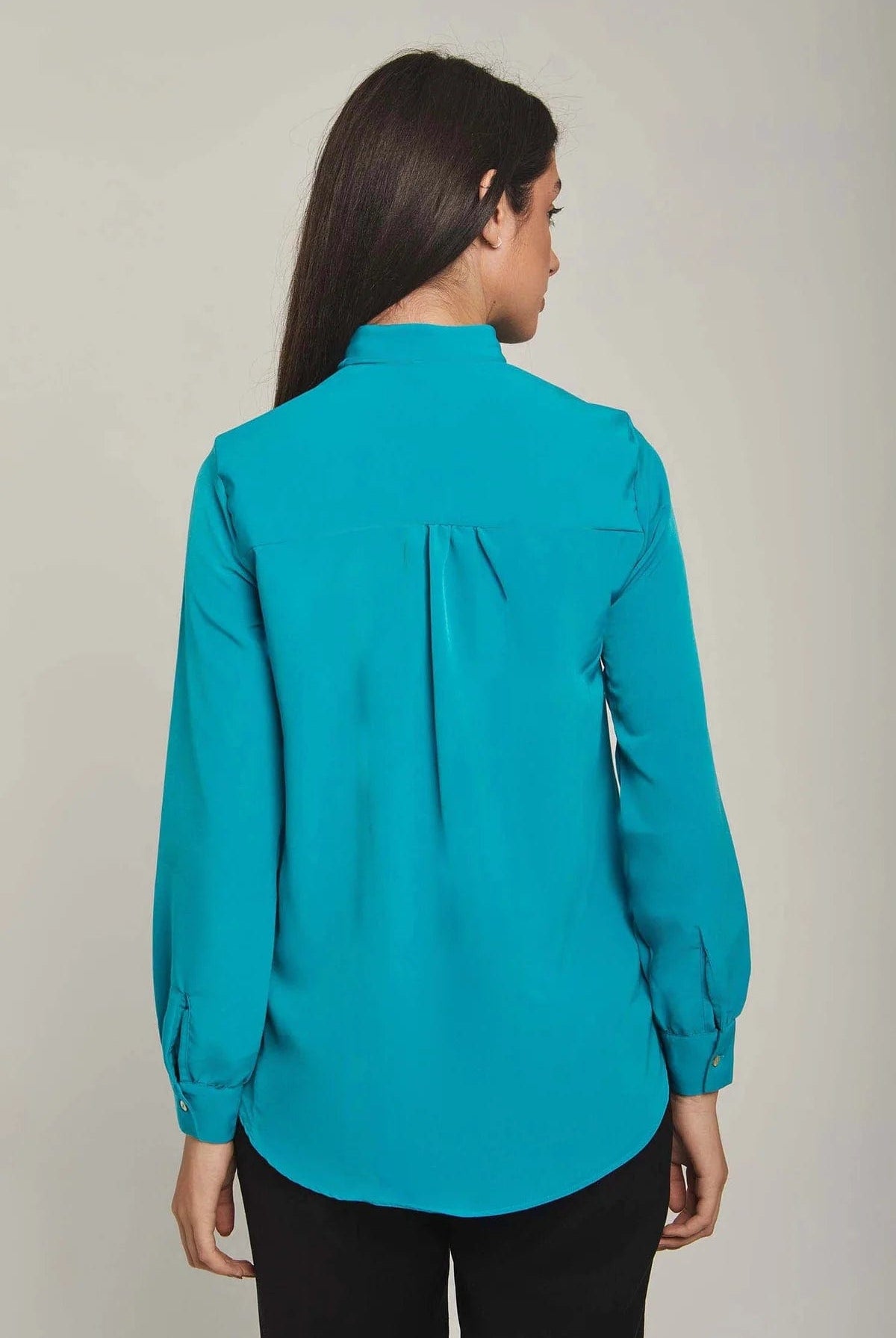 داليدرس بلوزة نسائية سادة بربطة عنق