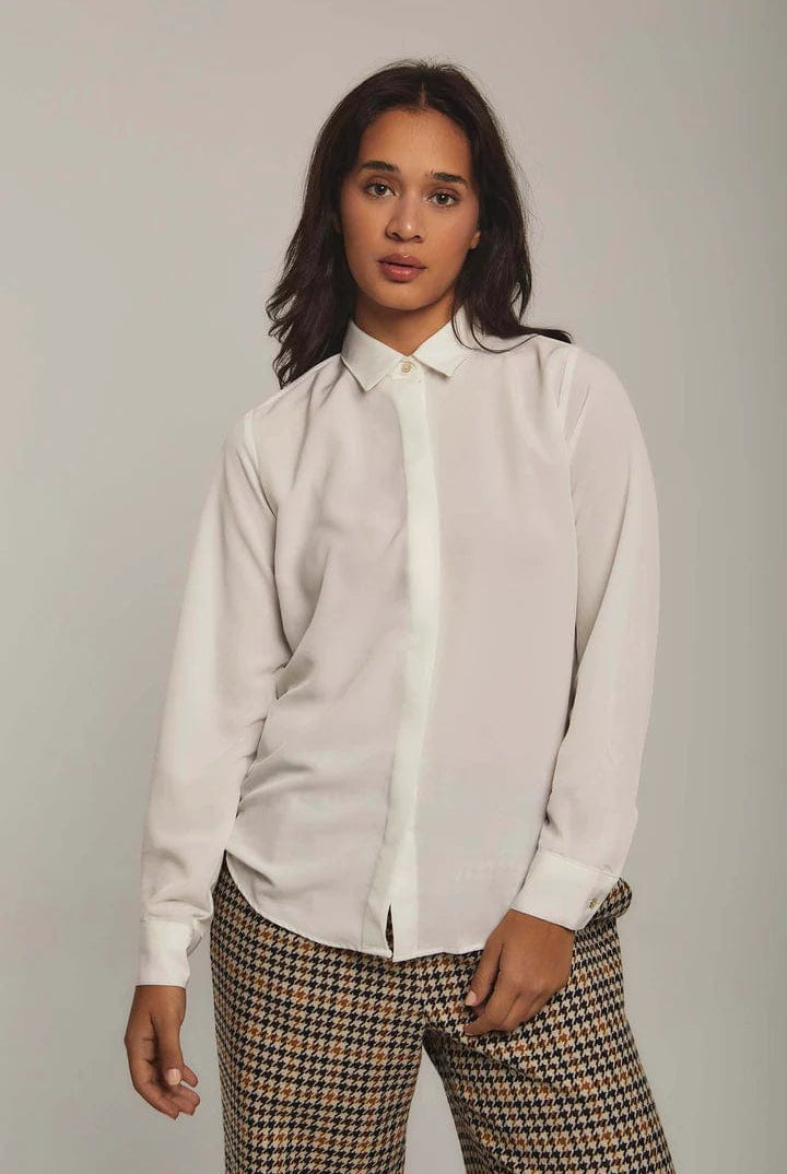 داليدرس بلوزة نسائية على شكل قميص سادة