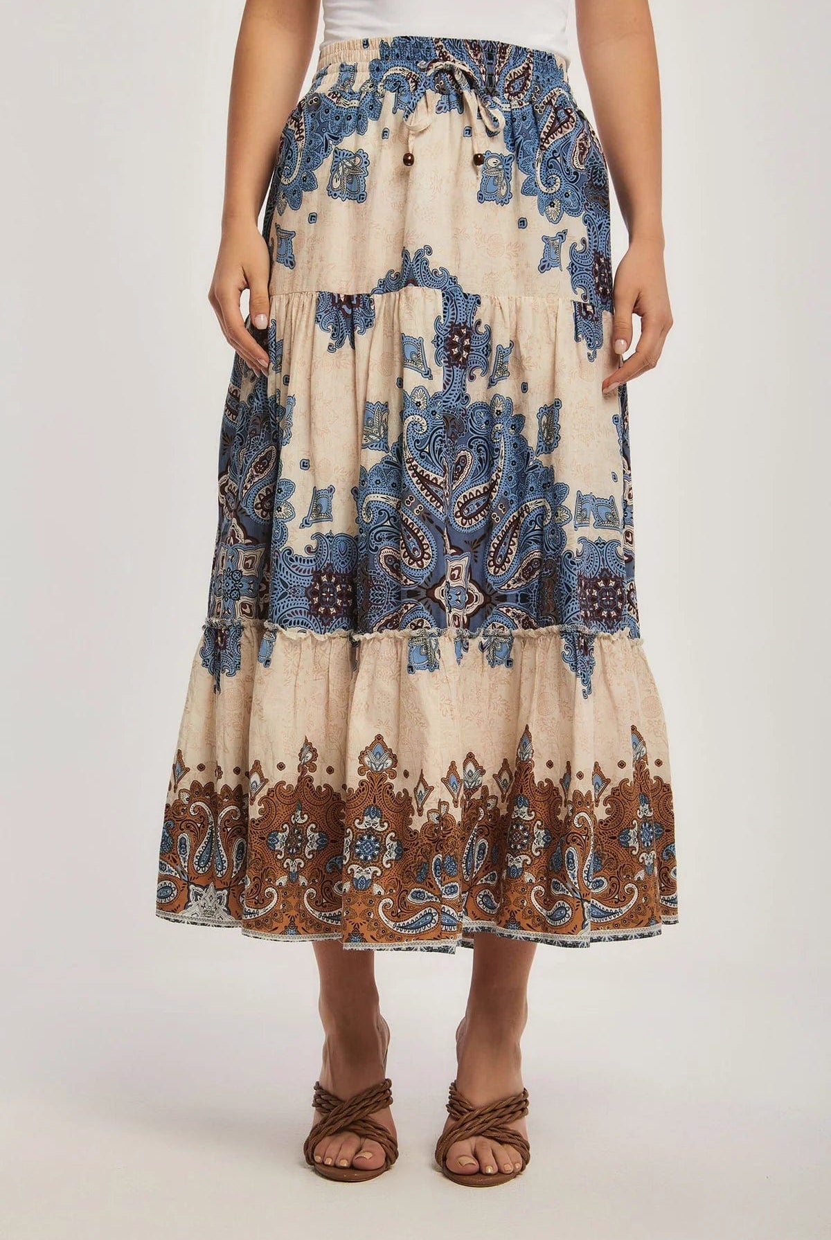 داليدرس تنورة نسائية منقوشة متعدد الألوان