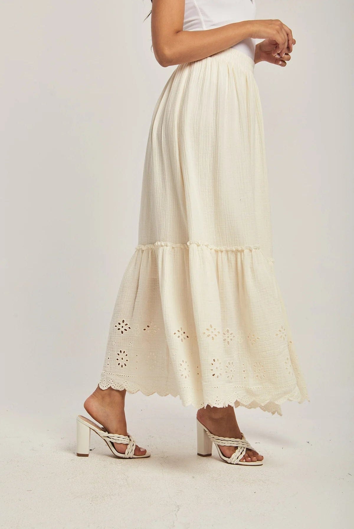 داليدرس تنورة نسائية سادة بخصر مرتفع أنثراسايت