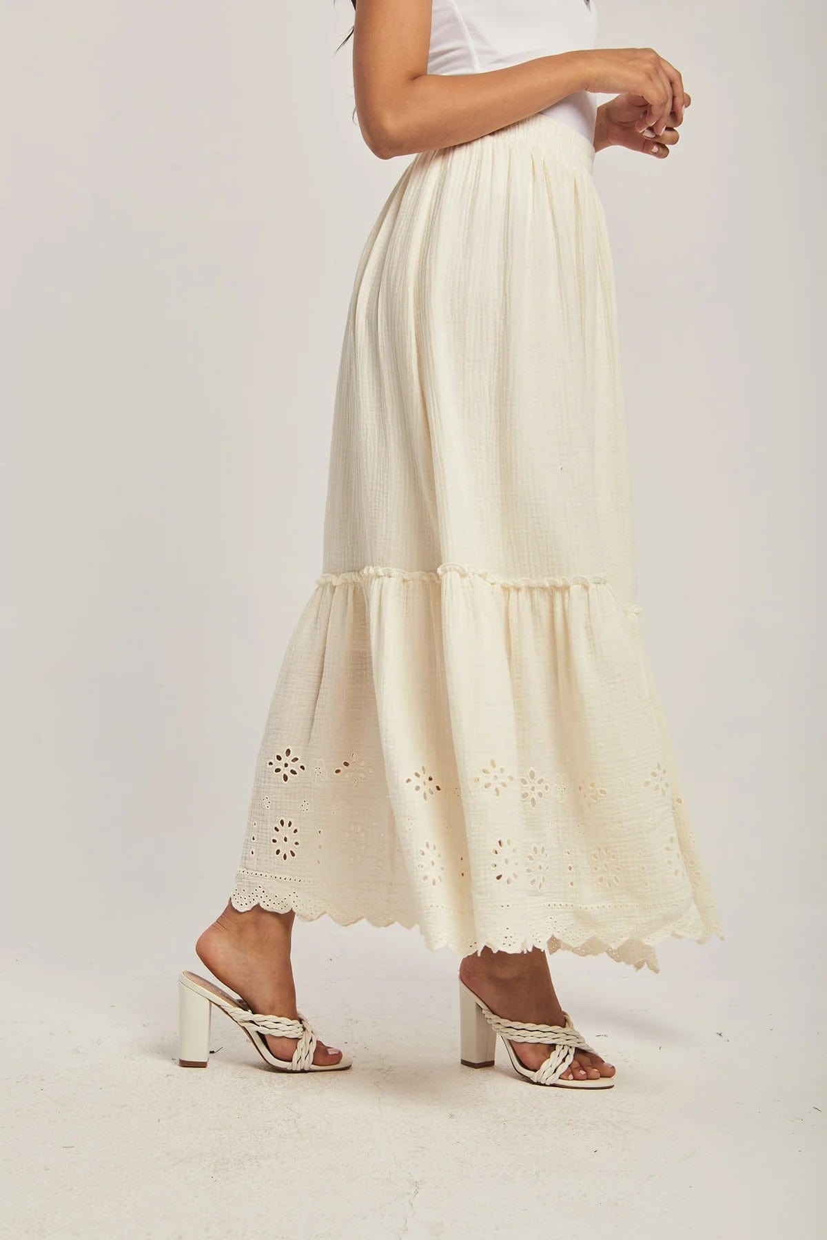 داليدرس تنورة نسائية سادة بخصر مرتفع أنثراسايت