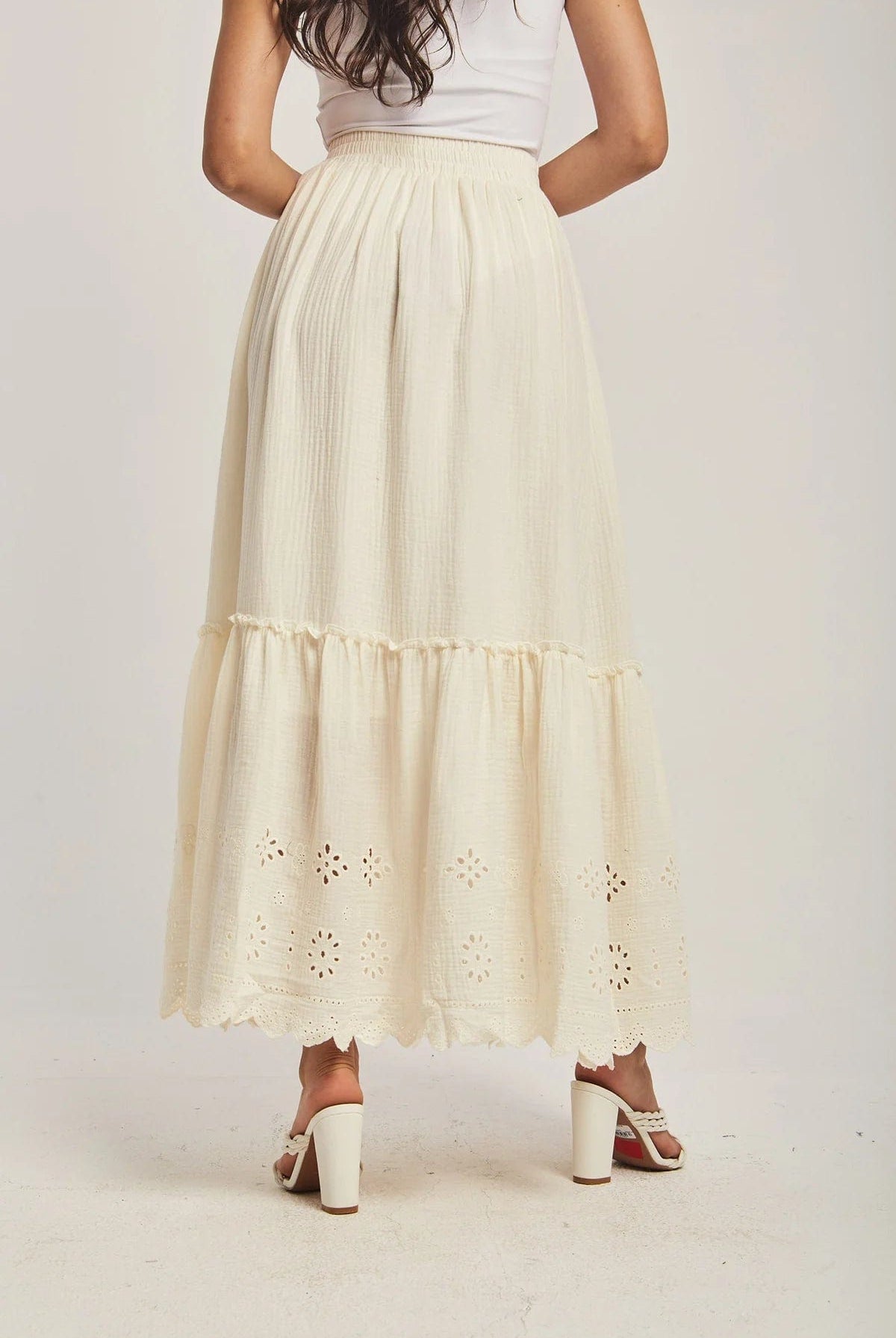 داليدرس تنورة نسائية سادة بخصر مرتفع أنثراسايت