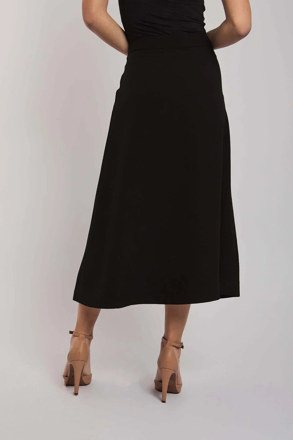 داليدرس تنورة نسائية ميدي سادة نسائي أسود