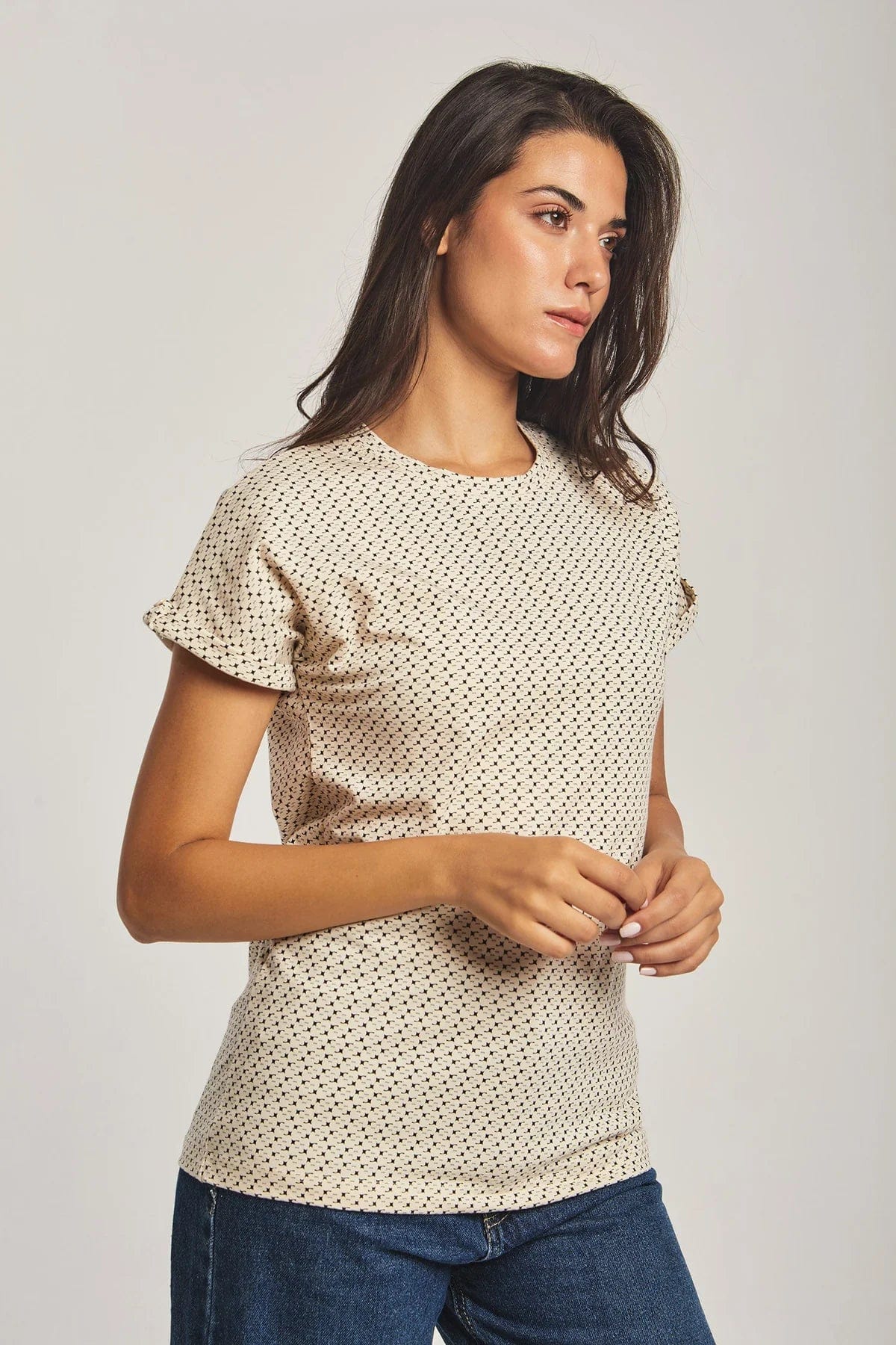 داليدرس تيشيرت سادة كم قصير نسائي ألوان الأرض