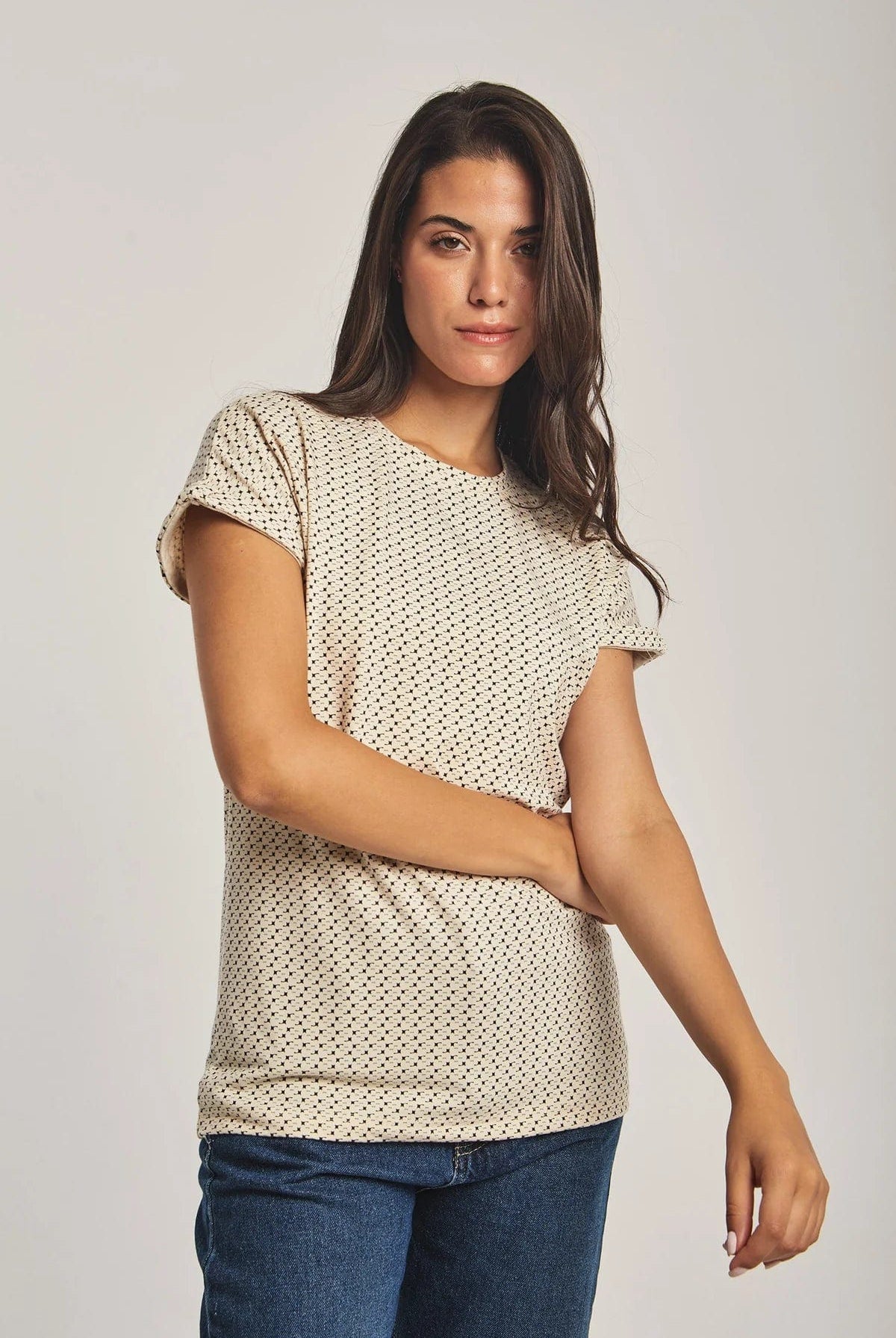 داليدرس تيشيرت سادة كم قصير نسائي ألوان الأرض