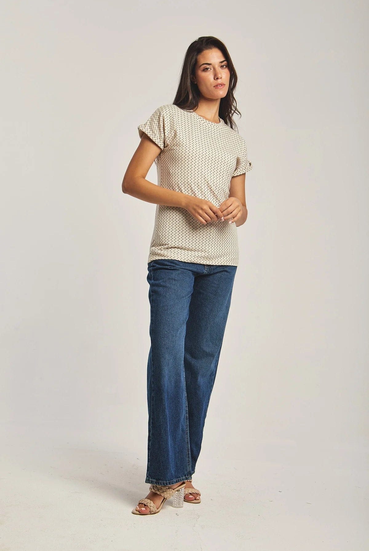 داليدرس تيشيرت سادة كم قصير نسائي ألوان الأرض