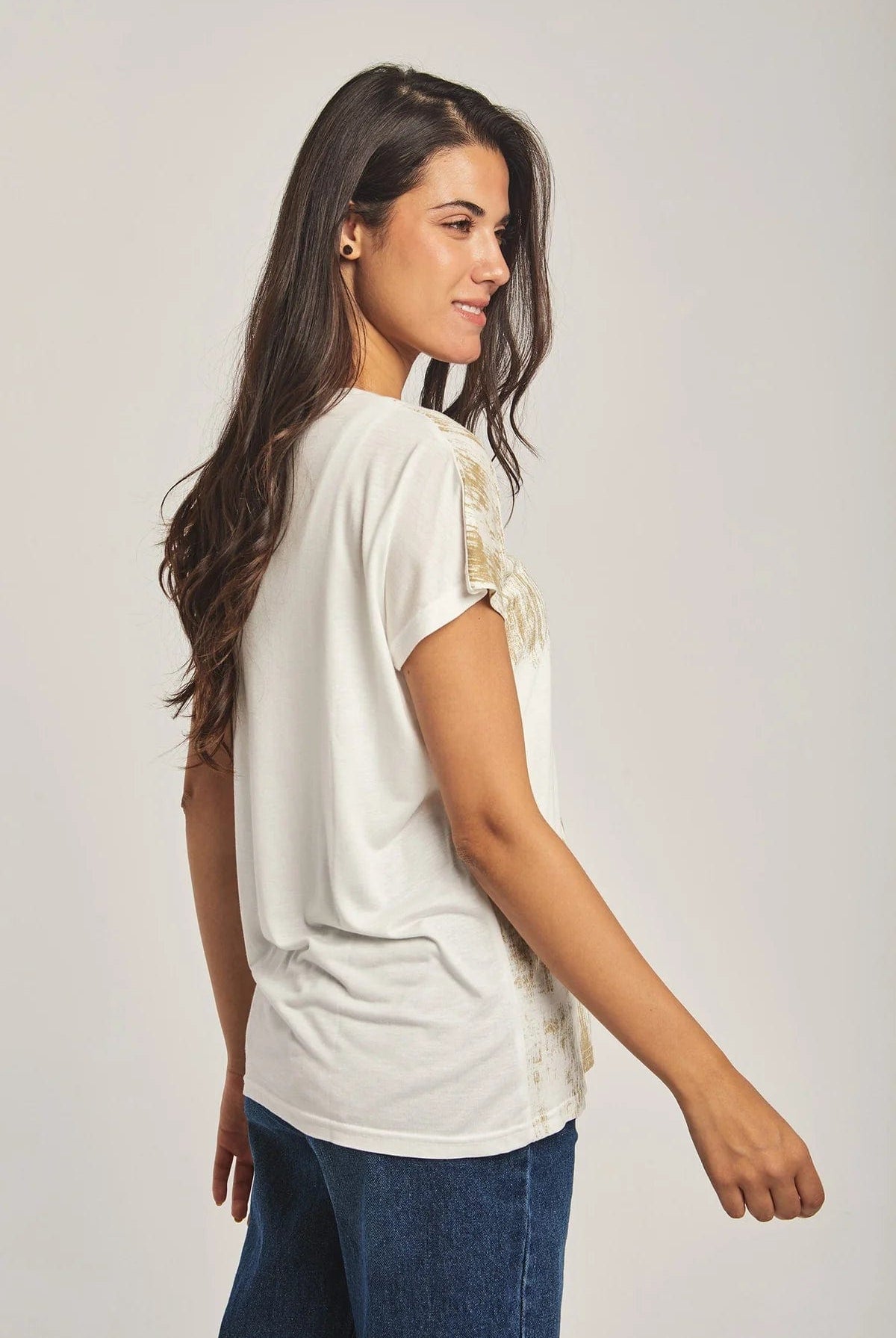 داليدرس تيشرت نسائي نص كم مطبوع