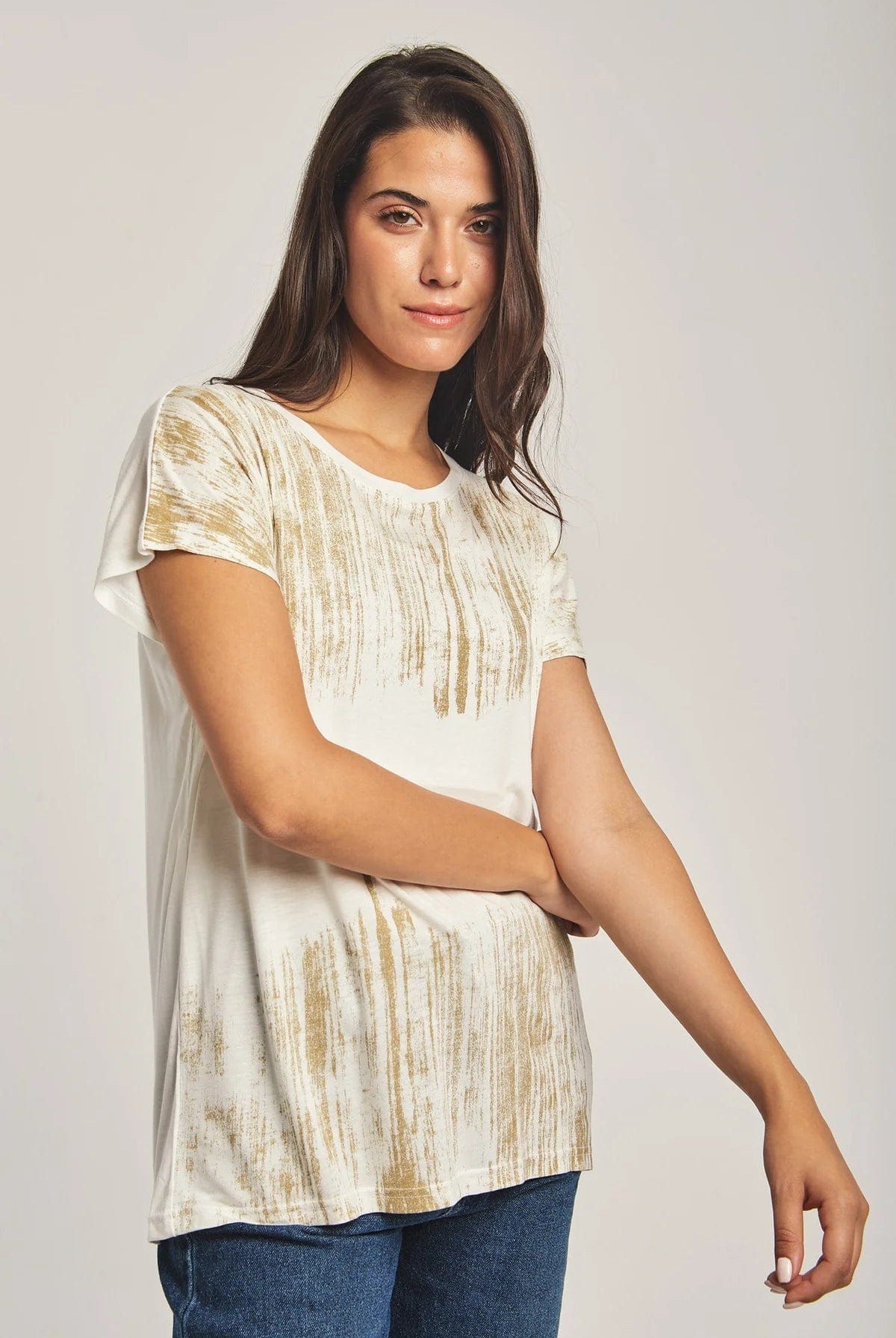 داليدرس تيشرت نسائي نص كم مطبوع