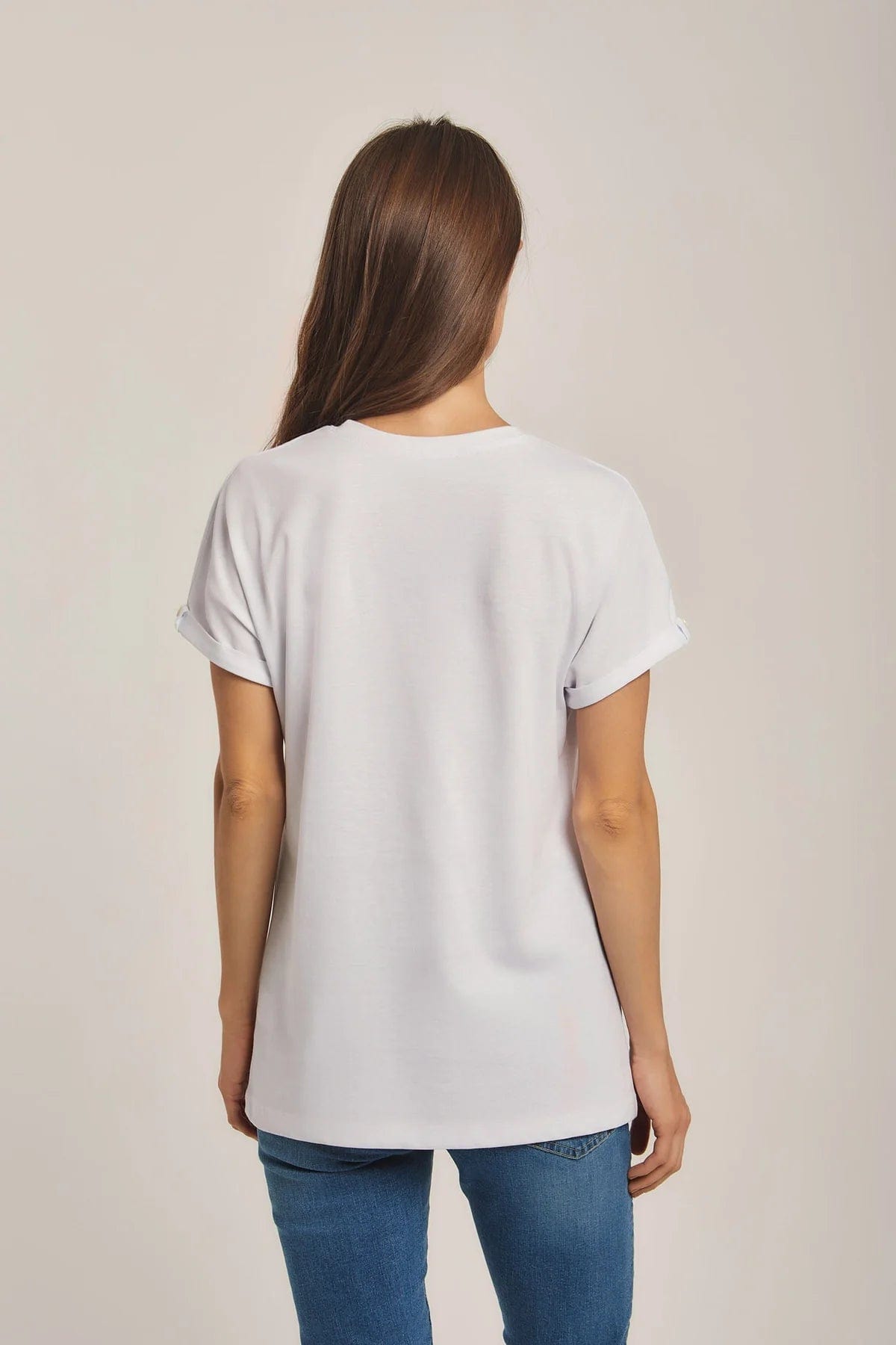 داليدرس تي شيرت نسائي أبيض سادة أبيض