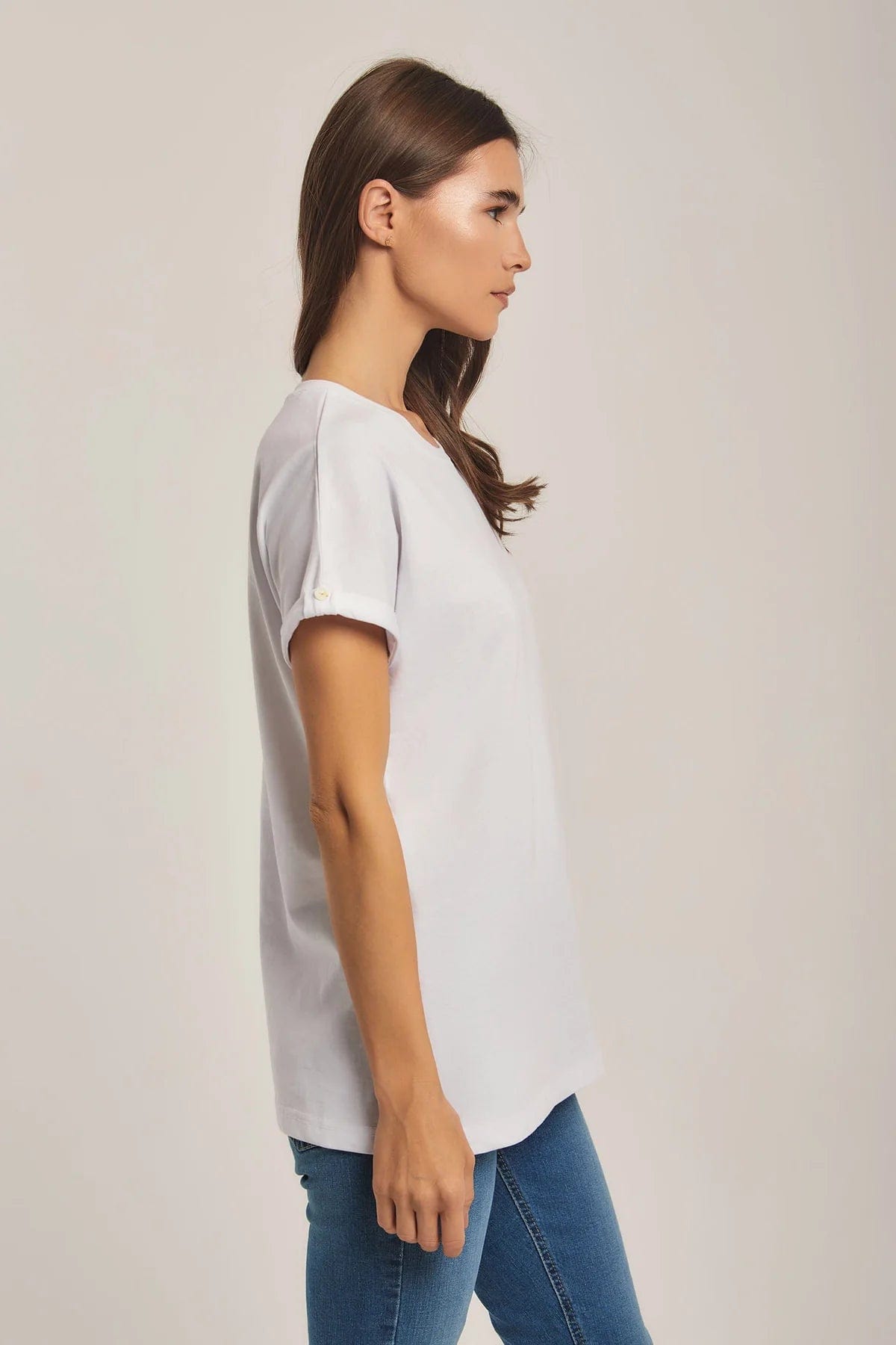 داليدرس تي شيرت نسائي أبيض سادة أبيض