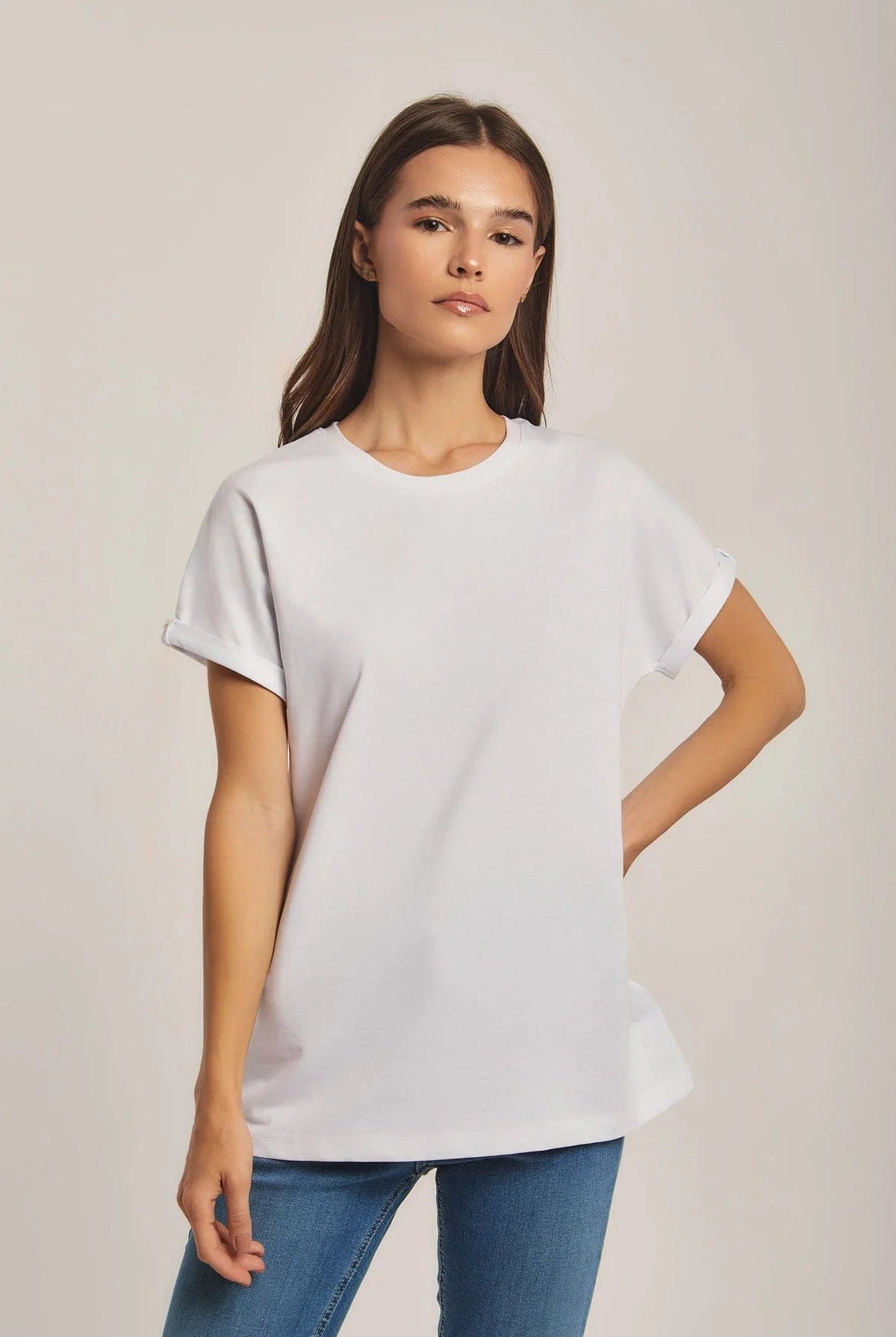 داليدرس تي شيرت نسائي أبيض سادة أبيض