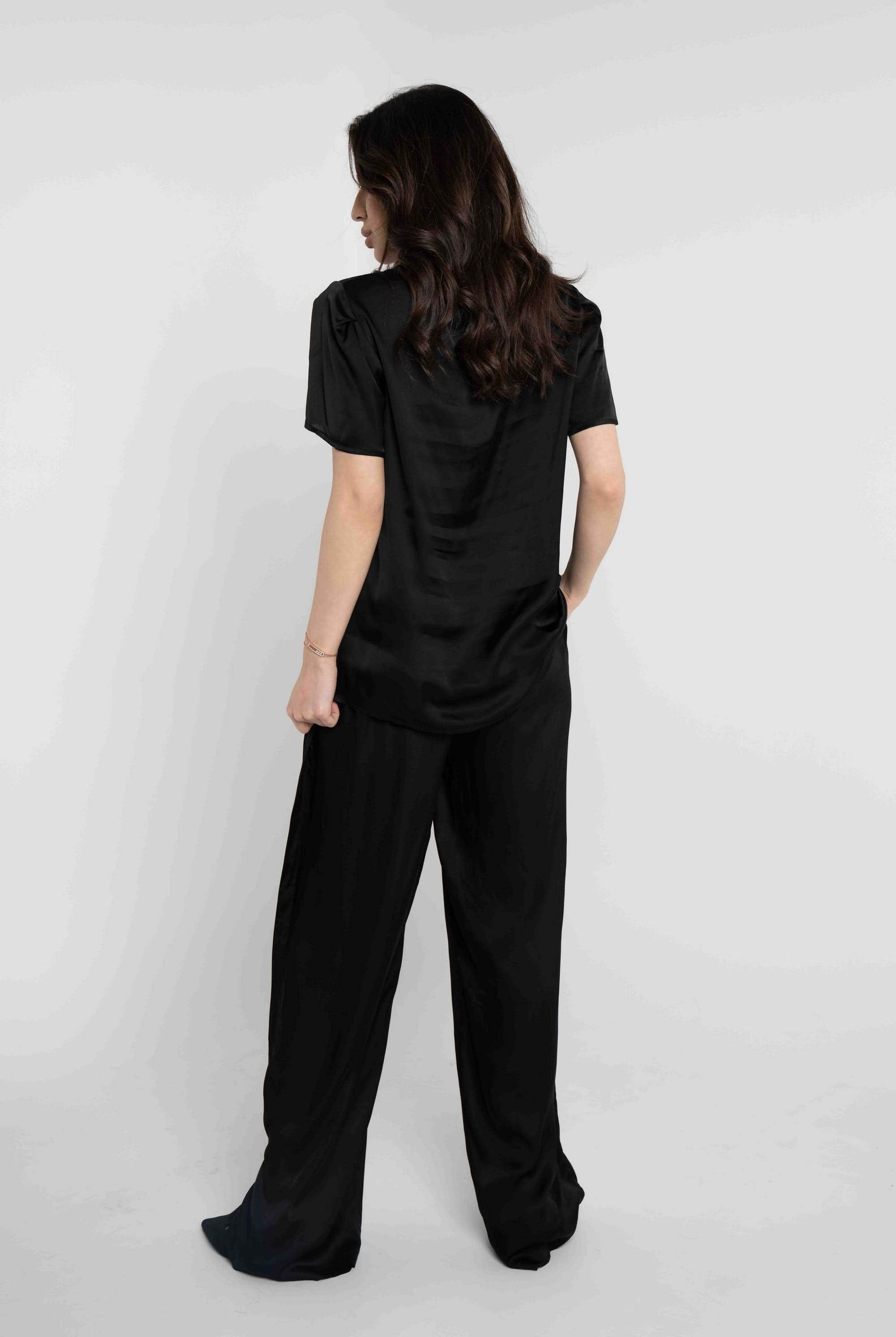 داليدرس تانك توب سادة كم قصير نسائي أسود