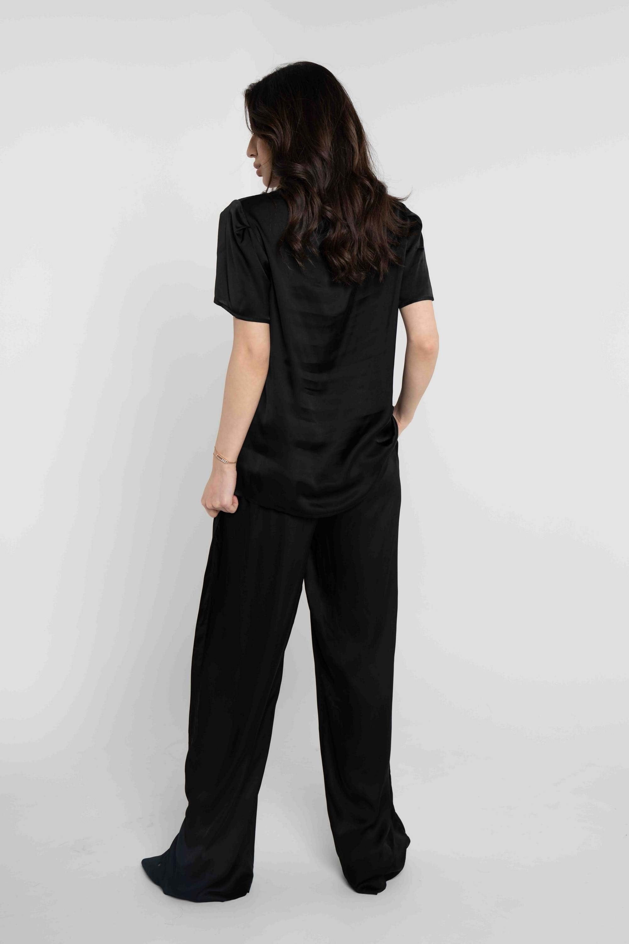 داليدرس تانك توب سادة كم قصير نسائي أسود